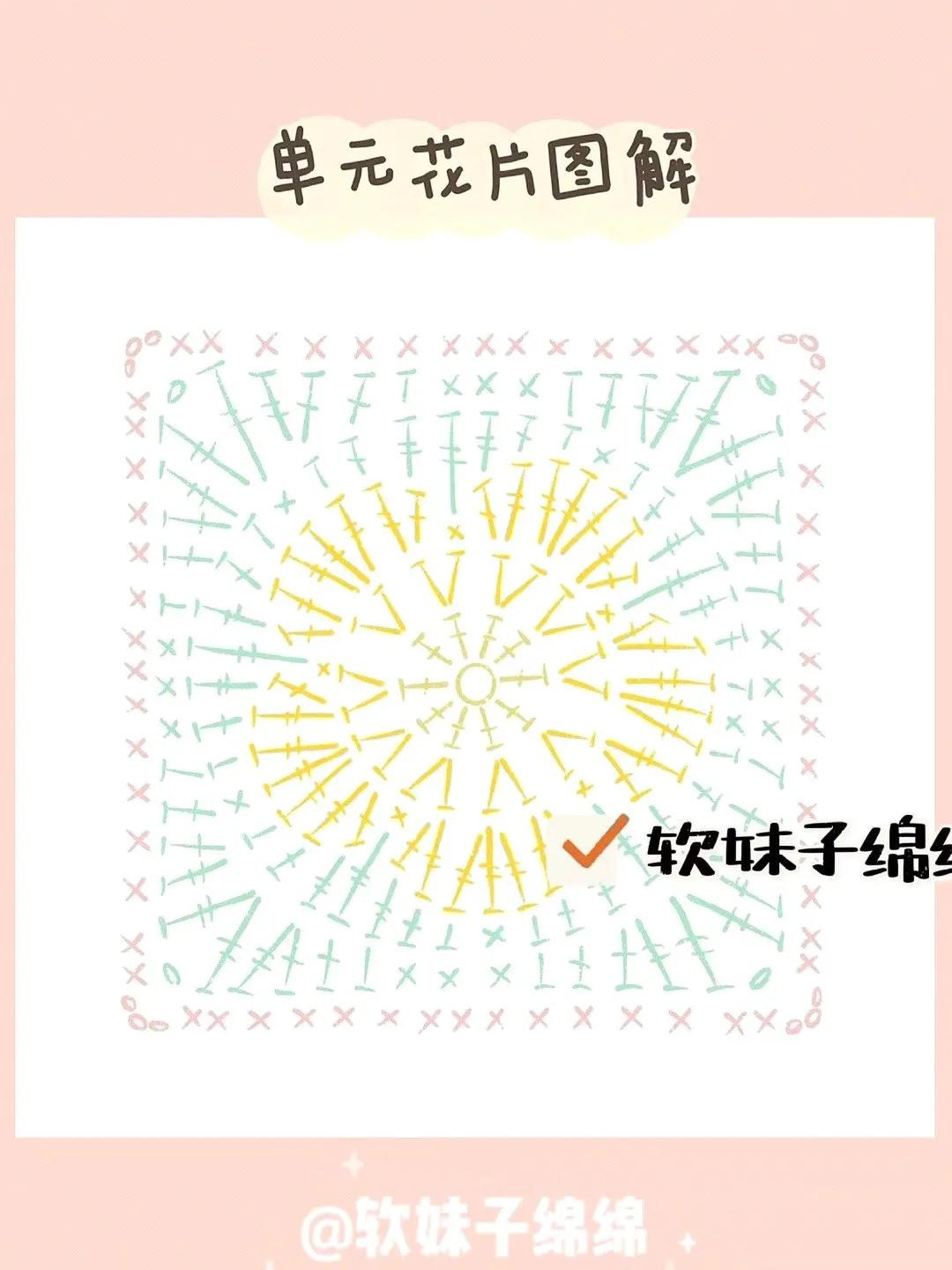 Crochet Flower Granny Square Bag Chart Pattern