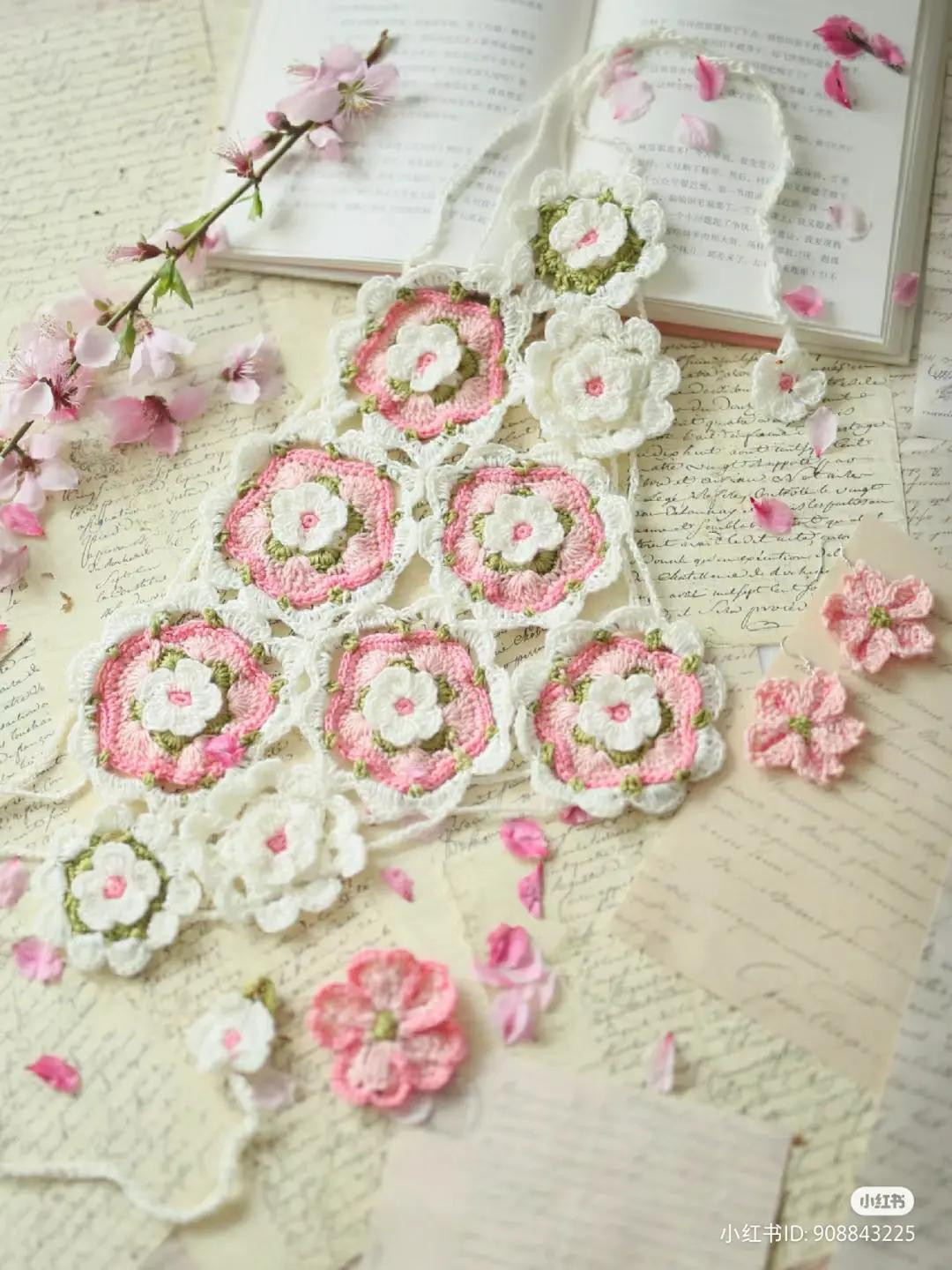 Crochet Flower Granny Square Chart and Accessories Pattern