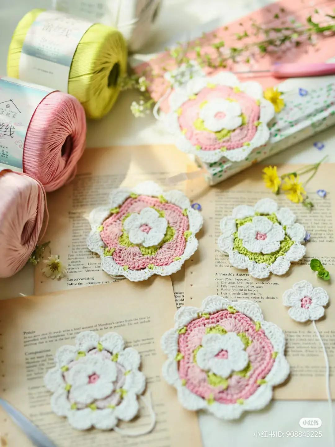 Crochet Flower Granny Square Chart and Accessories Pattern