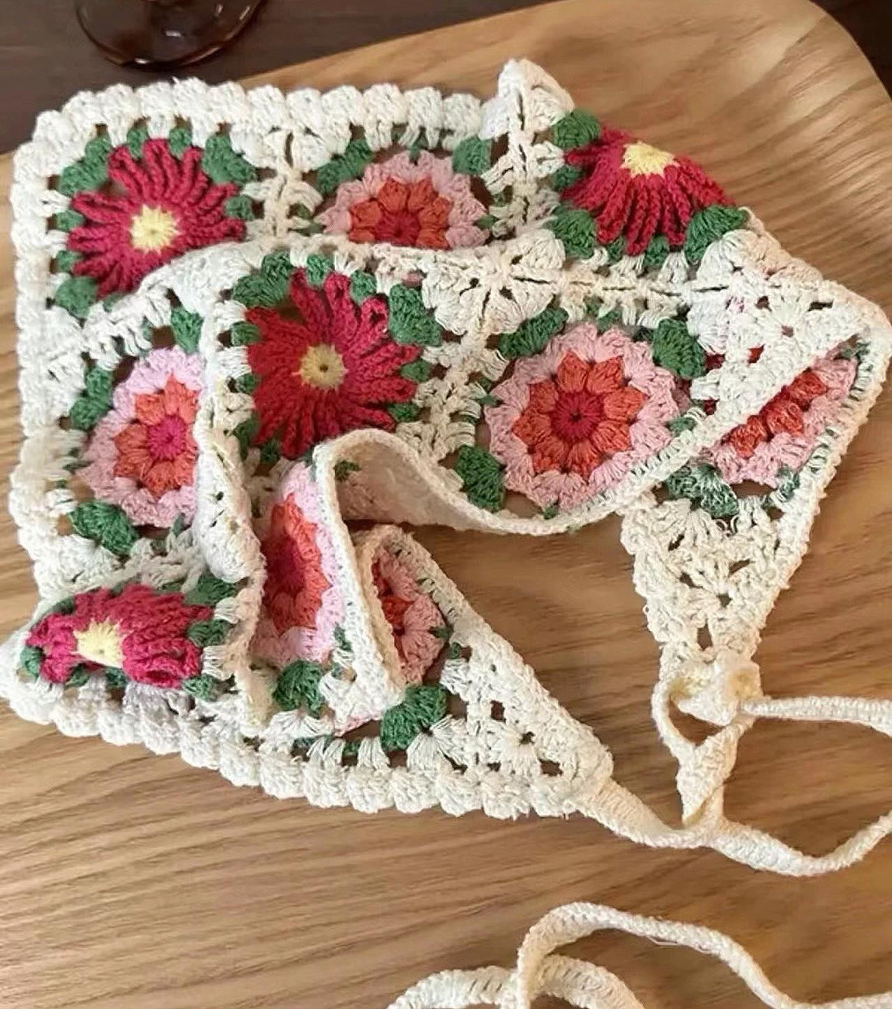 Crochet Flower Granny Square Top Pattern Tutorial with Detailed Instructions