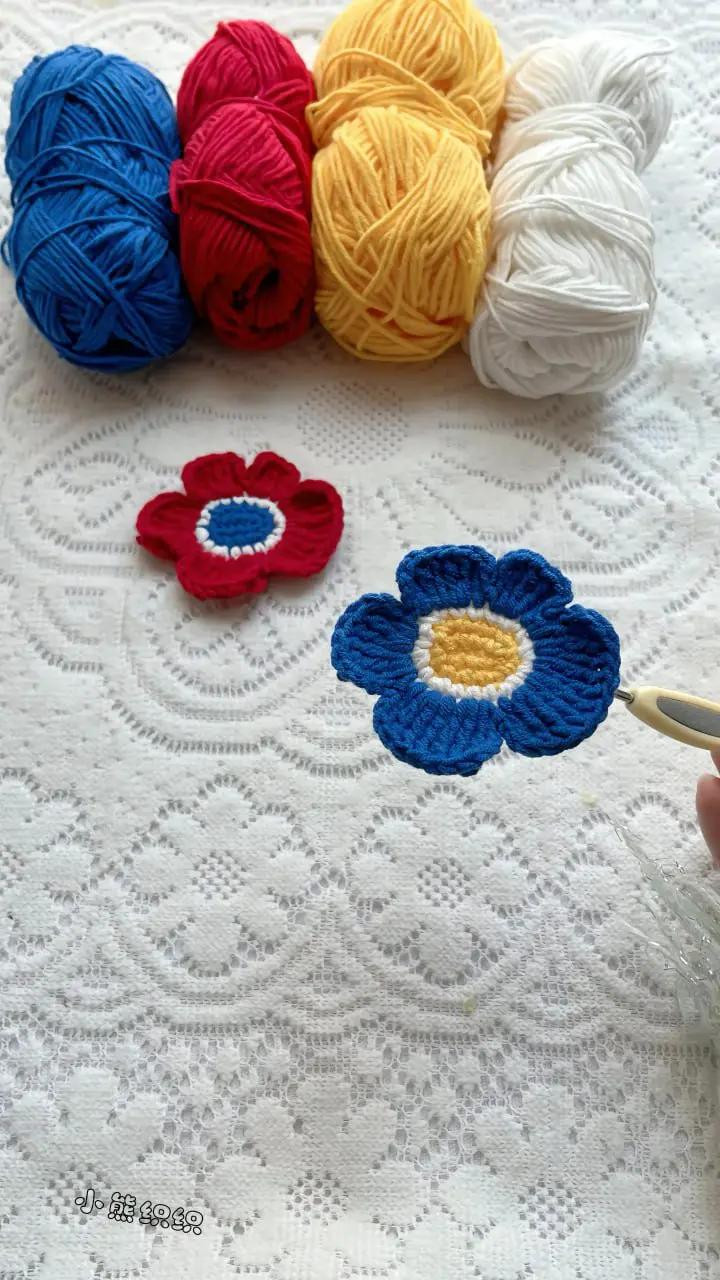 Crochet Flower Hair Clip Pattern Chart