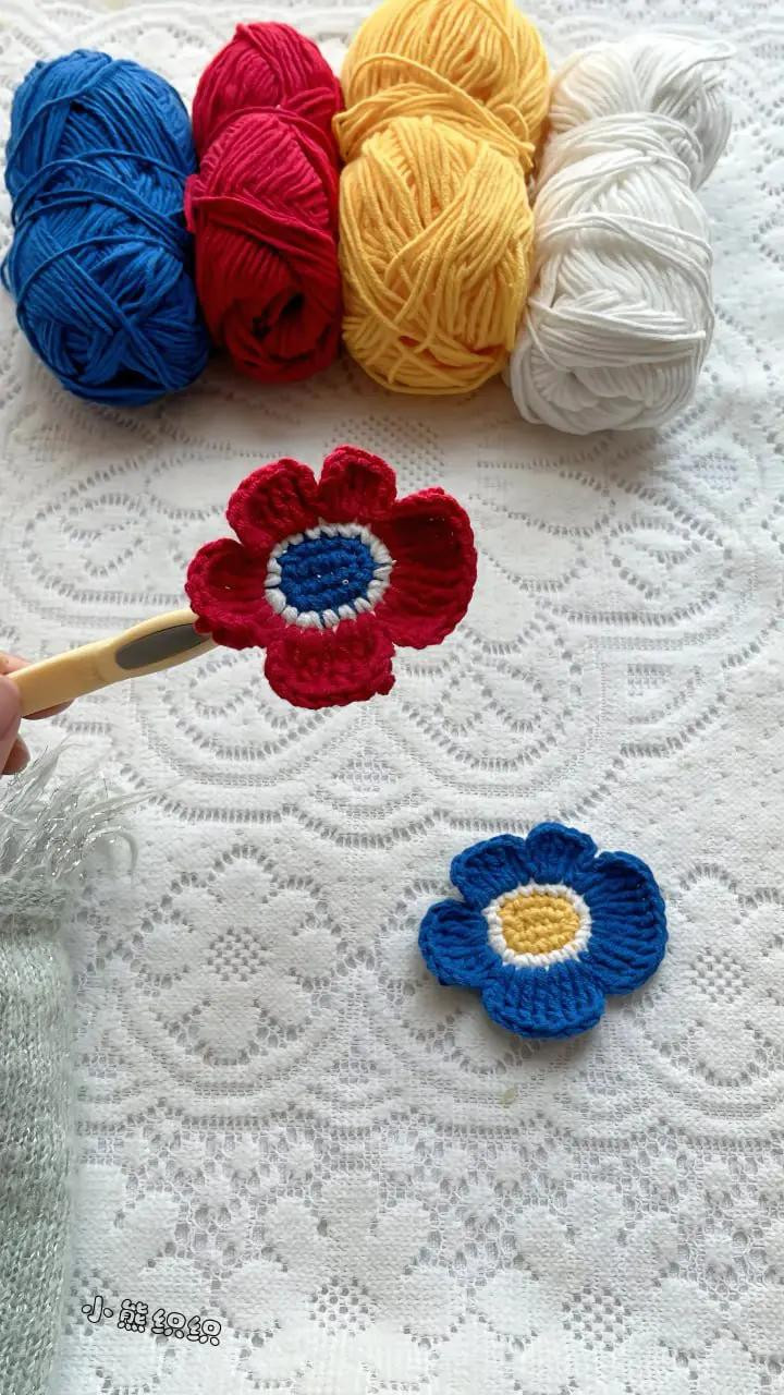 Crochet Flower Hair Clip Pattern Chart