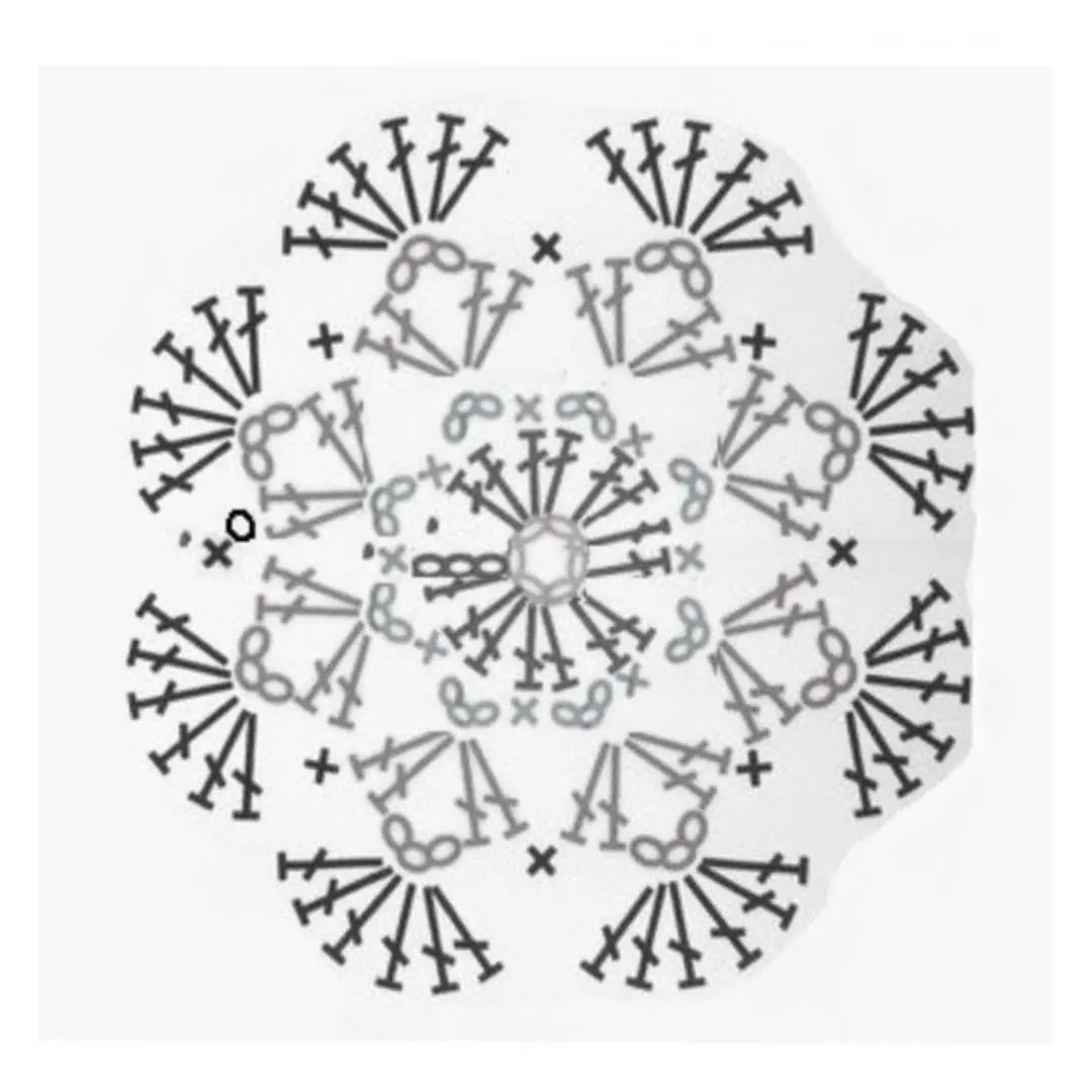 Crochet Flower Motif Flat Charts and Finished Examples