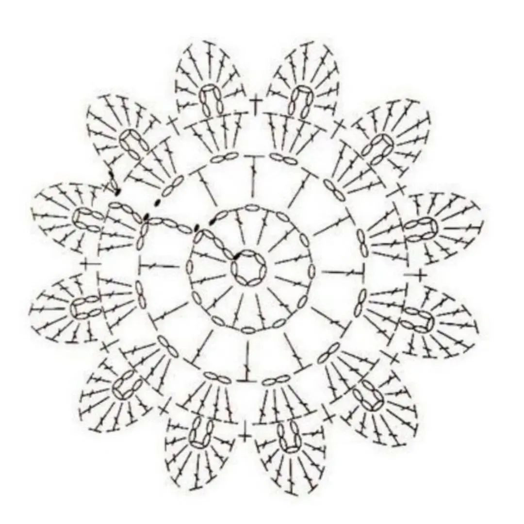 Crochet Flower Motif Flat Charts and Finished Examples