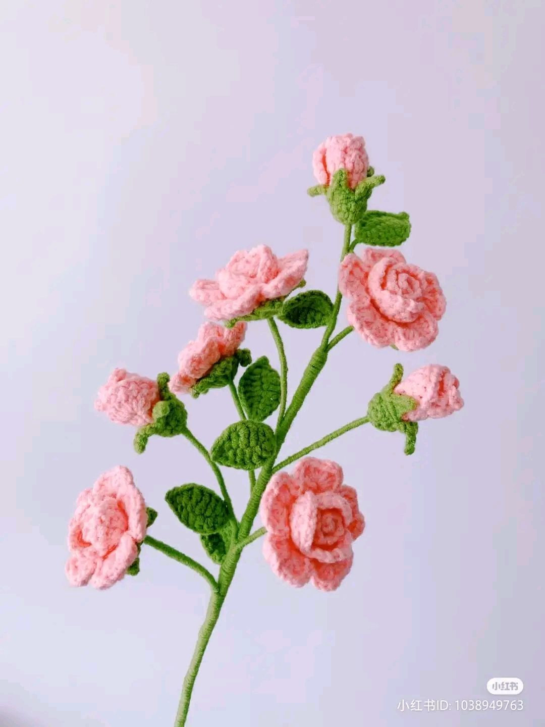 Crochet Flower Pattern: White Cherry Blossom and Pink Rose Branch Tutorial