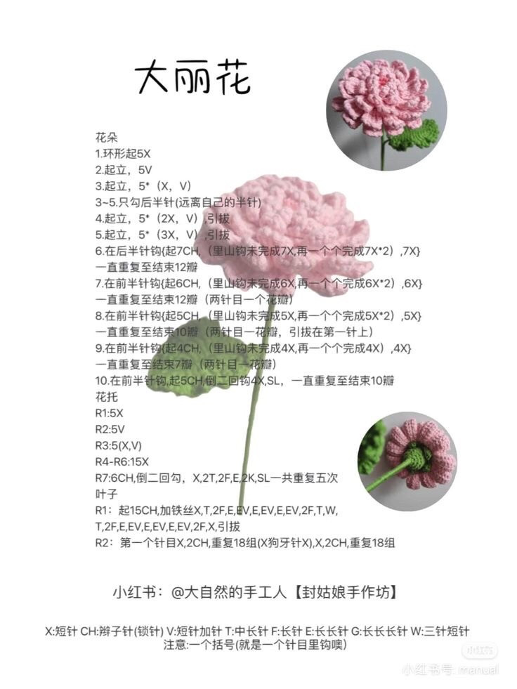 Crochet Flower Patterns: Dahlia, Lily of the Valley, Lilac, Daisy, and Tulip