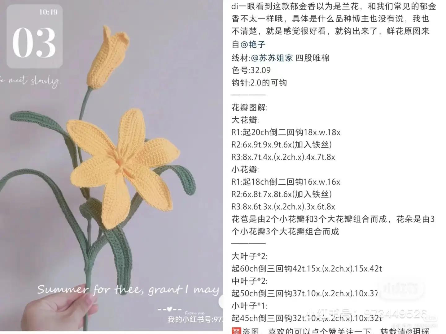 Crochet flower patterns: Tulip, Magnolia, Ginger Lily, Clematis