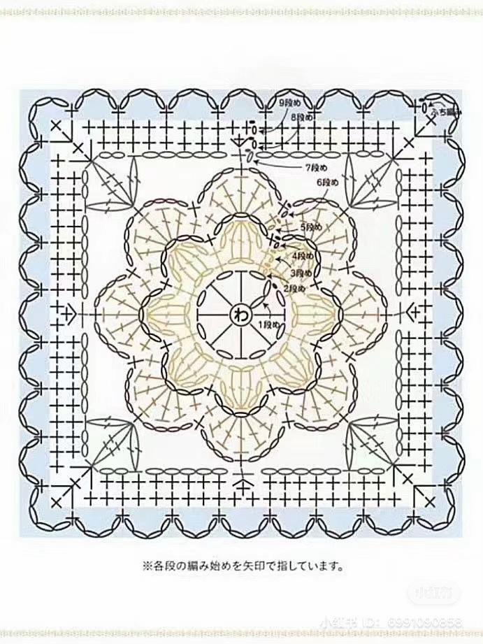 Crochet Flower Square Pattern with Soft Pastel Colors