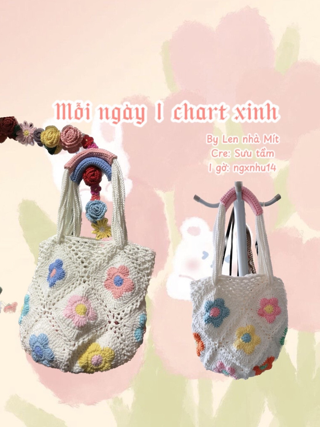 Crochet Flower Tote Bag Pattern and Instructions