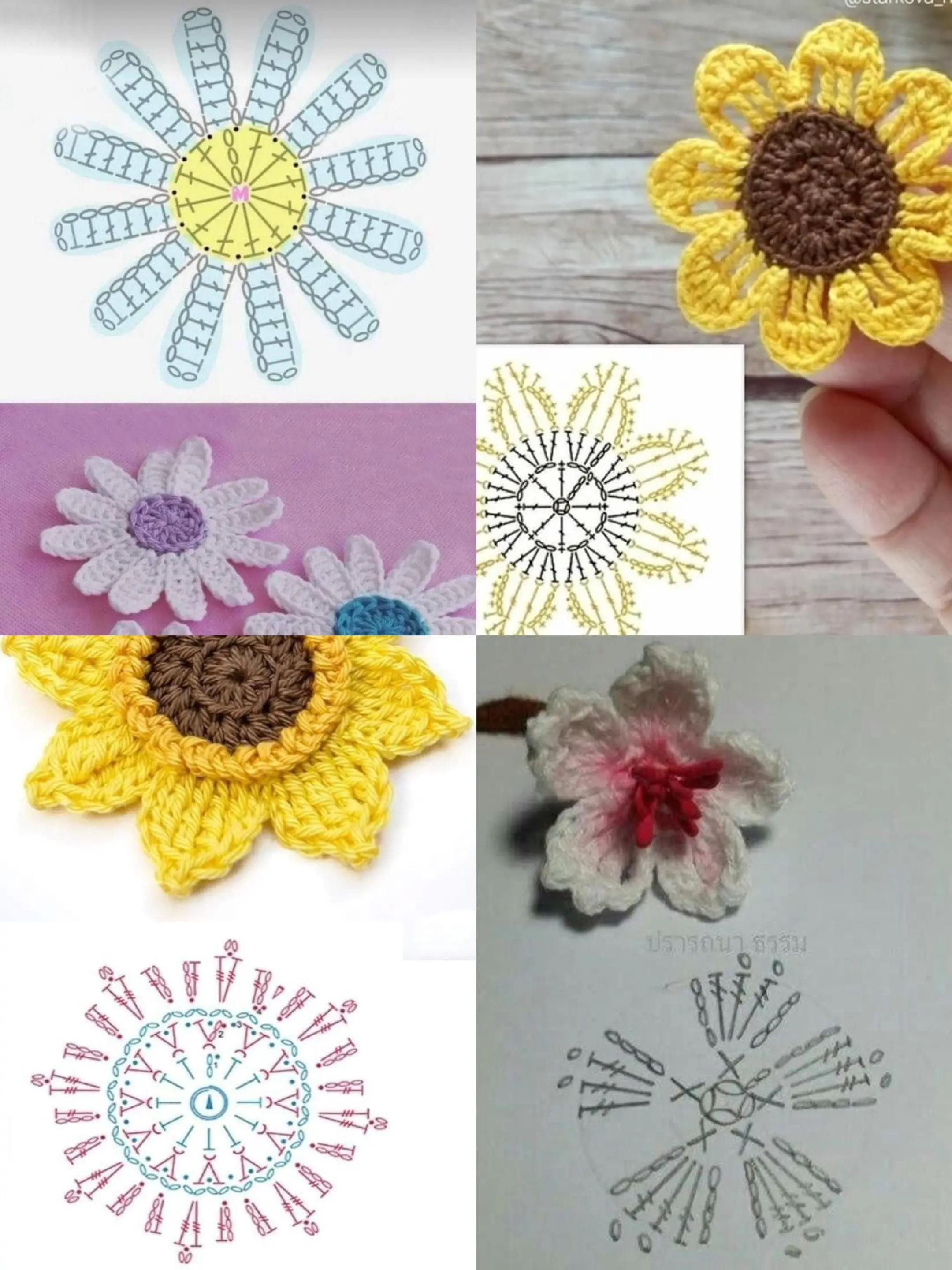 Crochet Flowers Patterns: Sunflower, Clover & More