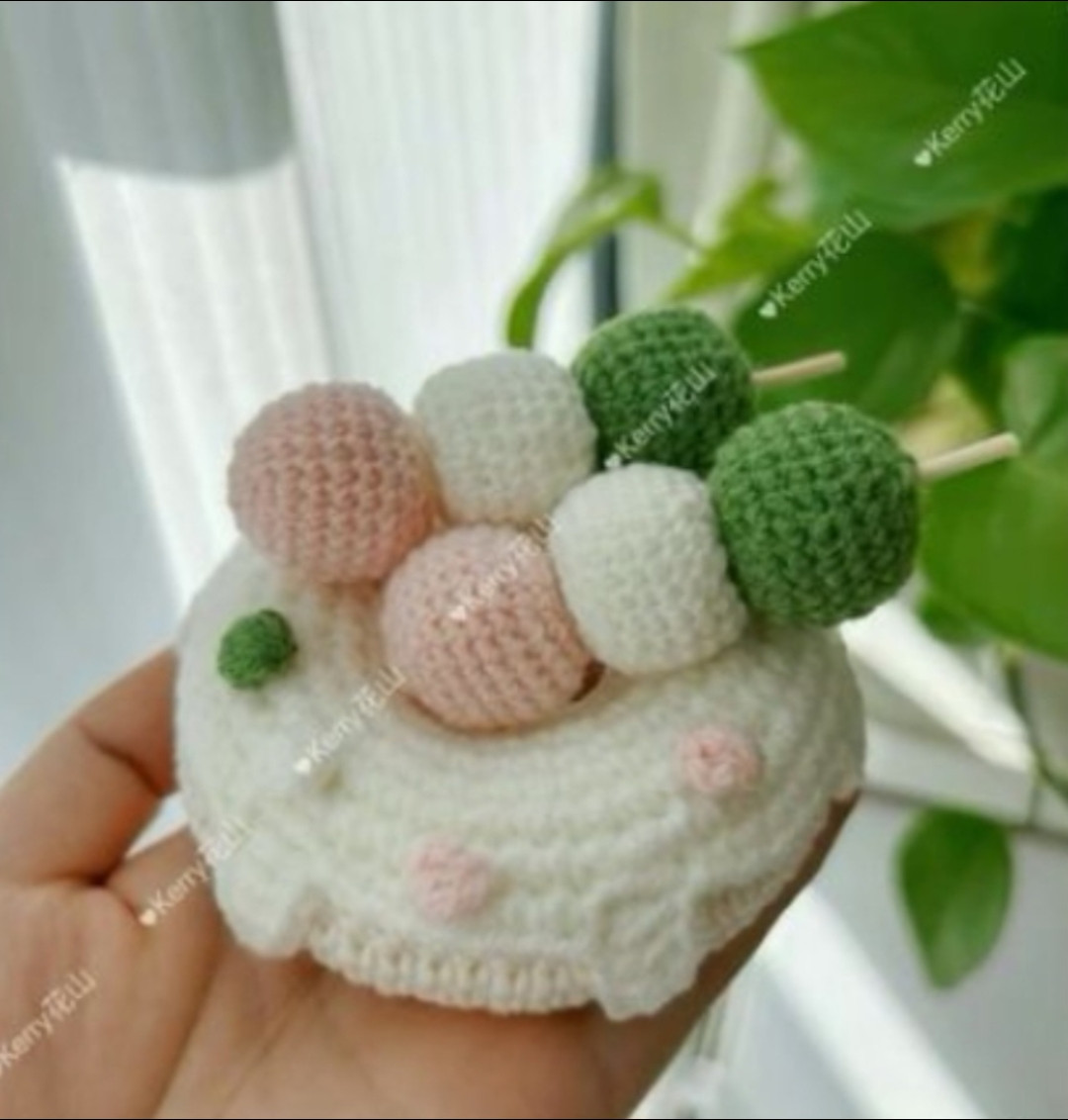 Crochet Food Patterns: Egg Toast, Donut with Dango, and Strawberry Cookies Charts