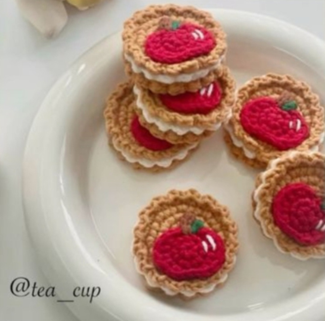 Crochet Food Patterns: Egg Toast, Donut with Dango, and Strawberry Cookies Charts