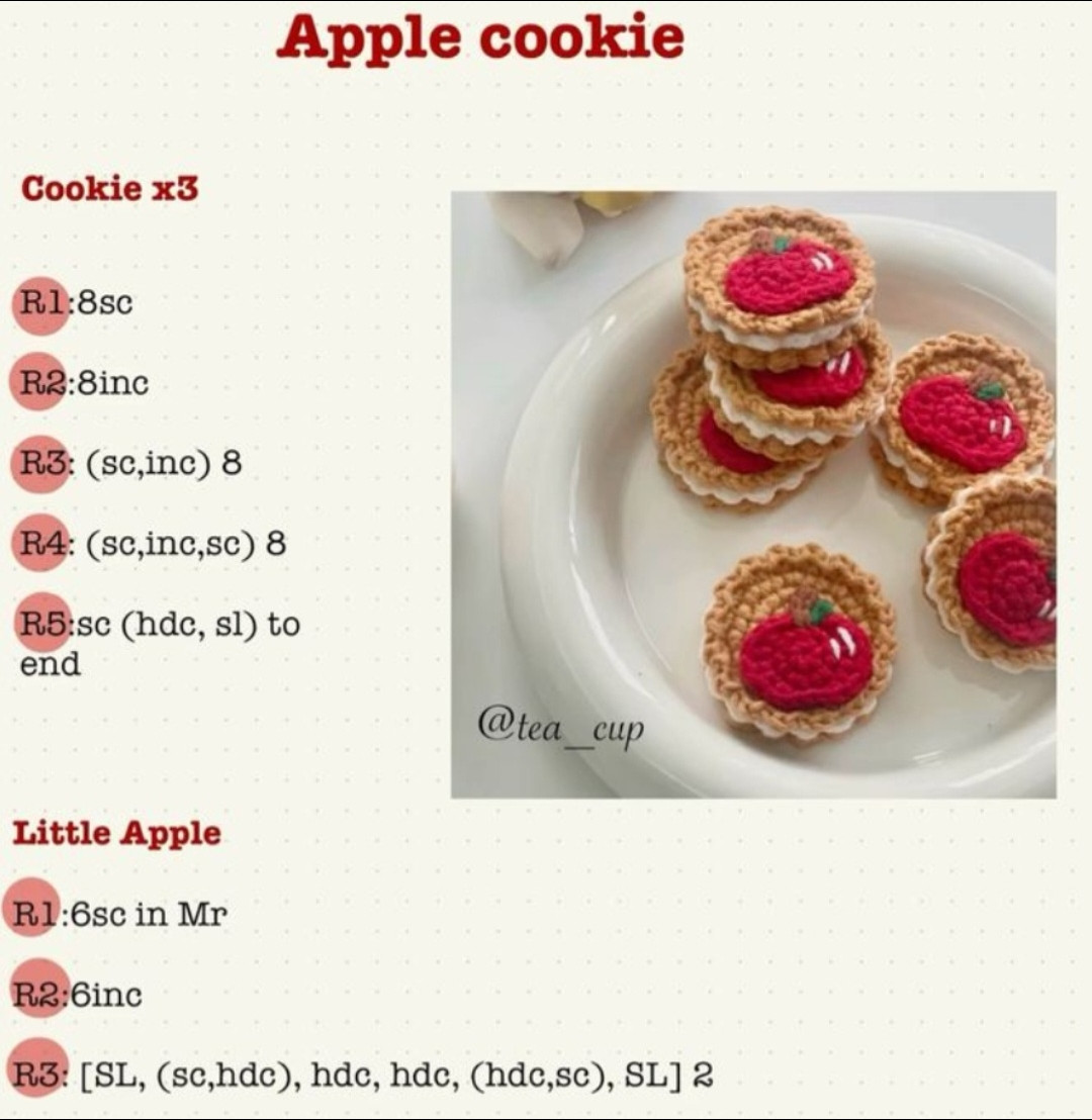 Crochet Food Patterns: Egg Toast, Donut with Dango, and Strawberry Cookies Charts