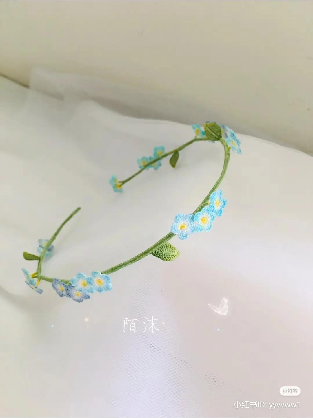 Crochet Forget Me Not Flower Crown Pattern Chart