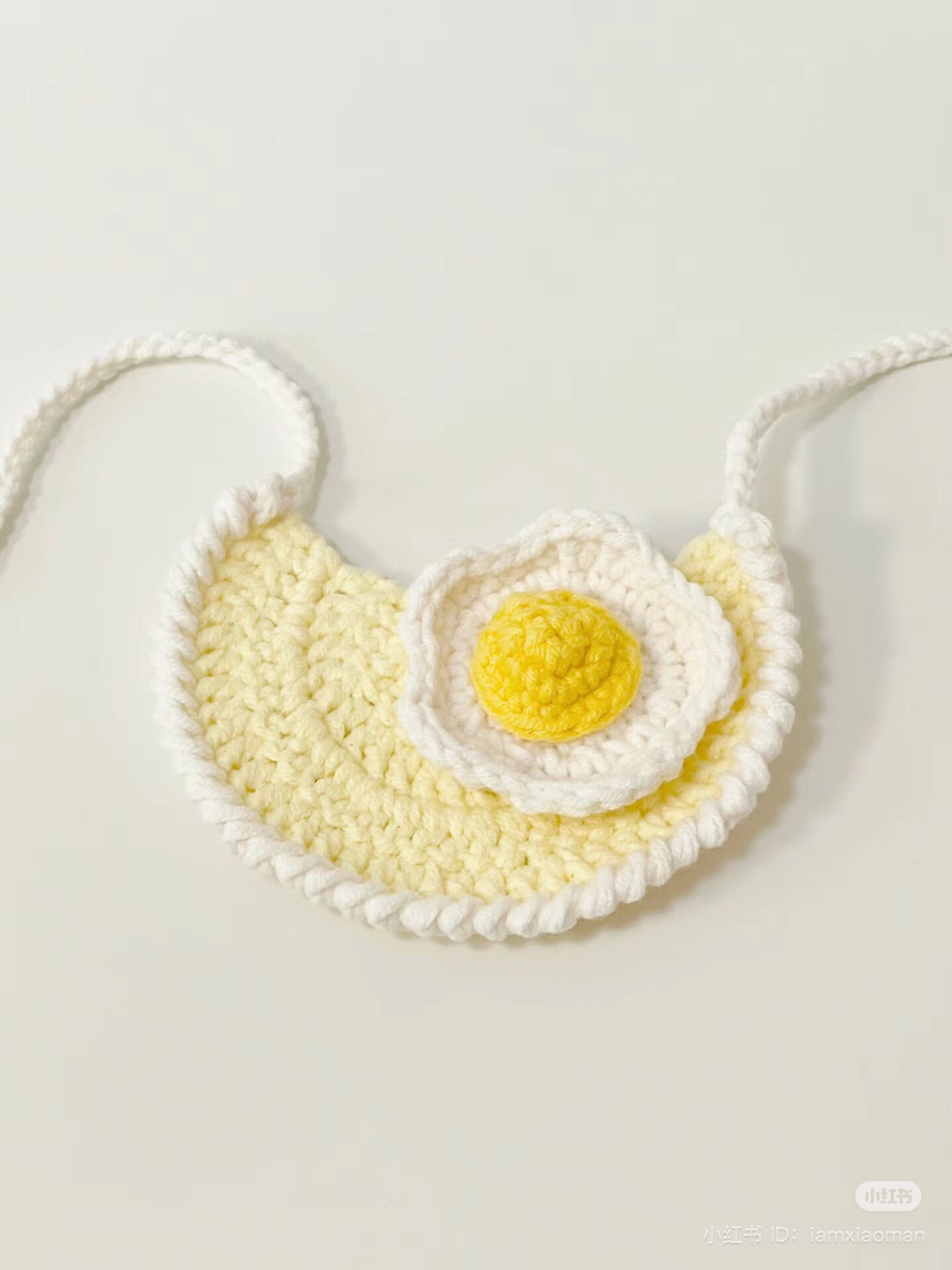 Crochet Fried Egg Bib Pattern with Chart Instructions