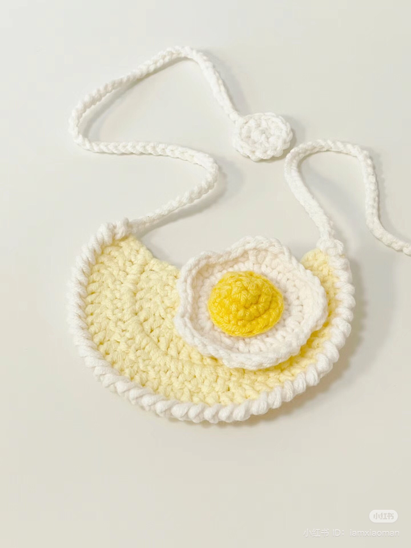 Crochet Fried Egg Bib Pattern with Chart Instructions