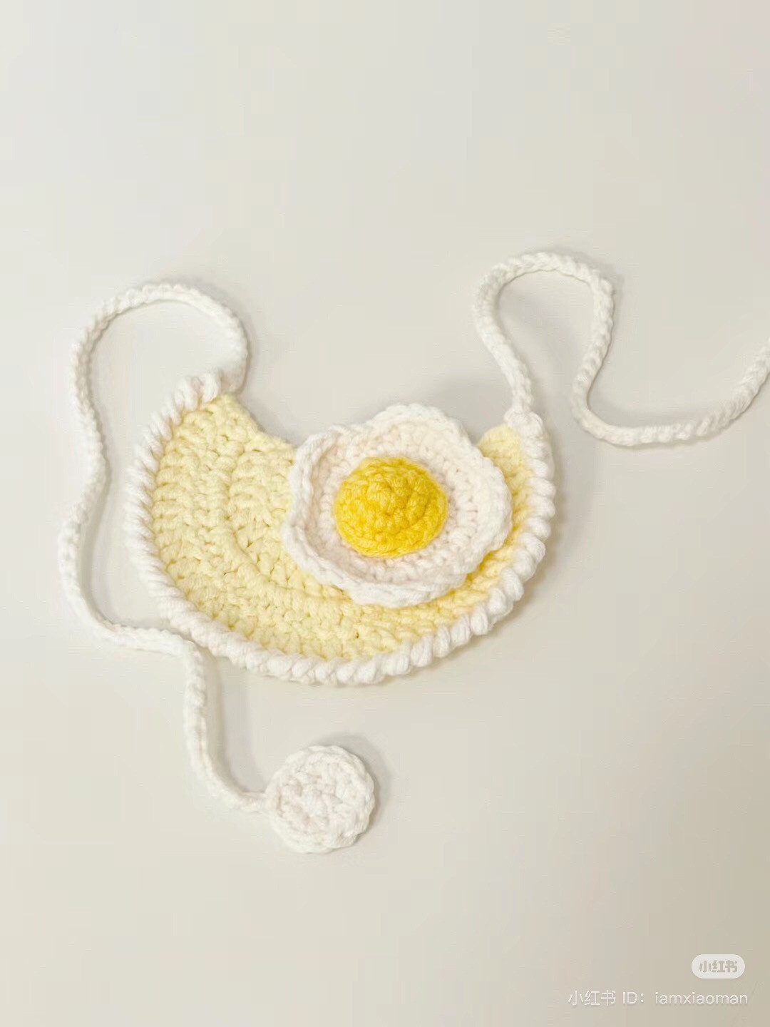 Crochet Fried Egg Bib Pattern with Chart Instructions