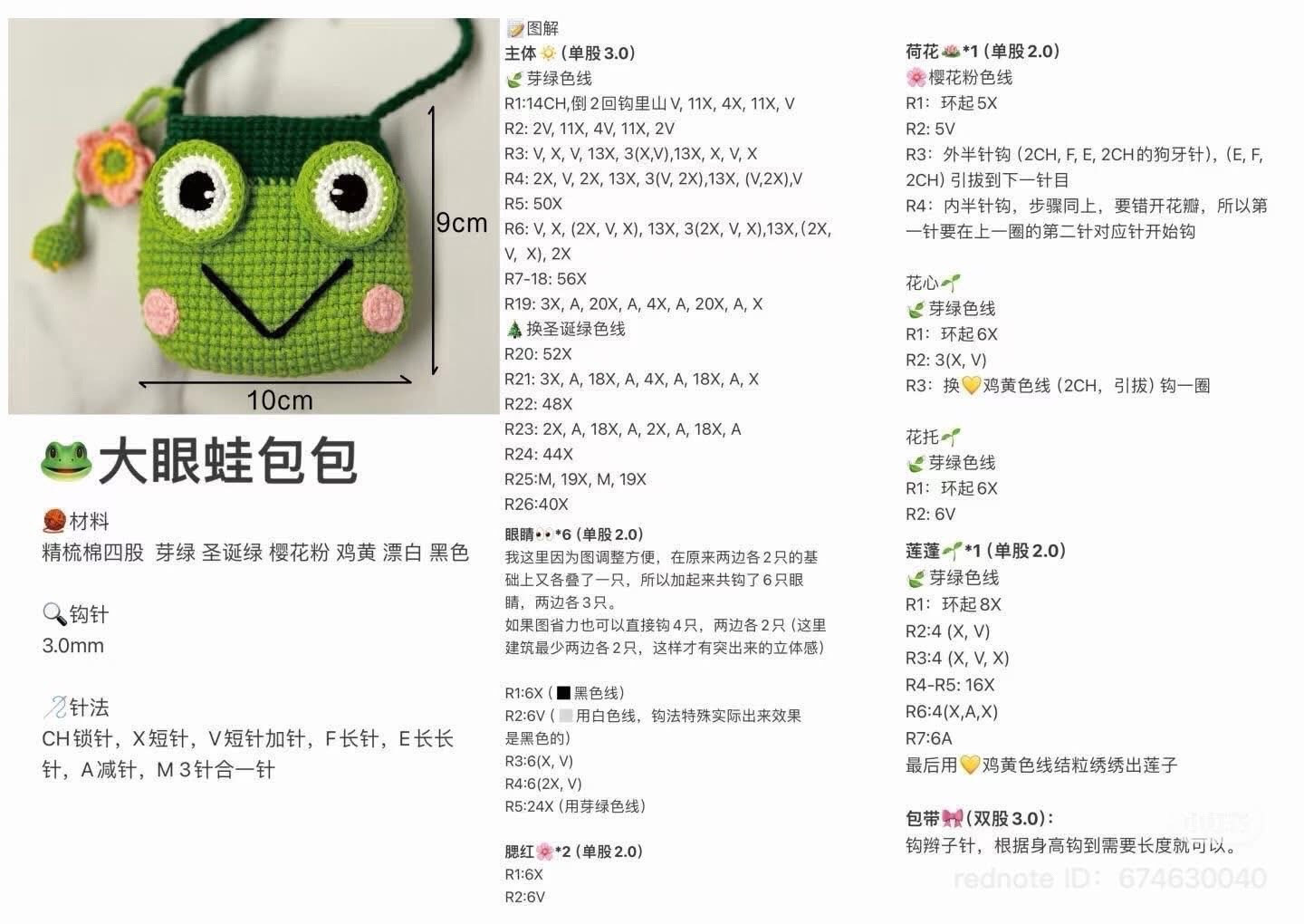 Crochet Frog Bag Pattern with Lotus Flower Charm