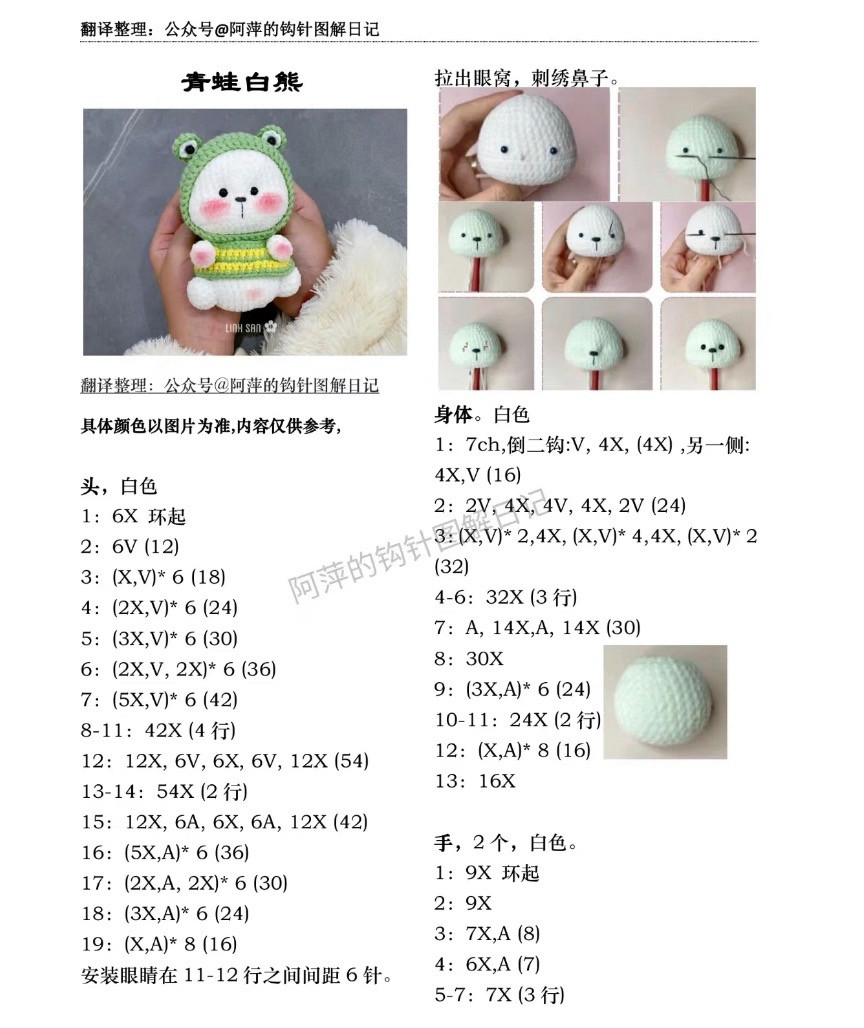 Crochet Frog Bear Doll Pattern