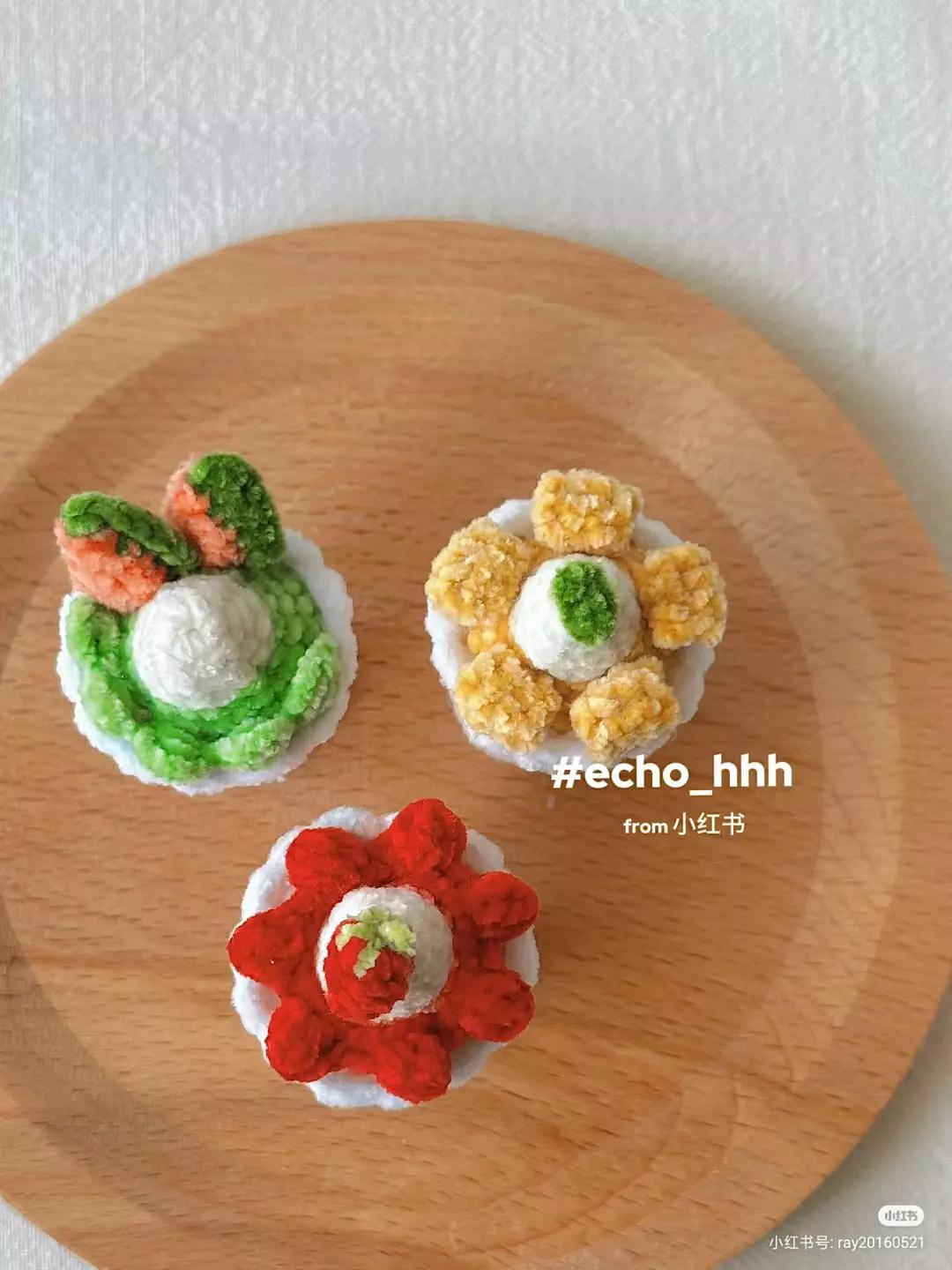 Crochet Fruit Ice Cream Cup Pattern Chart