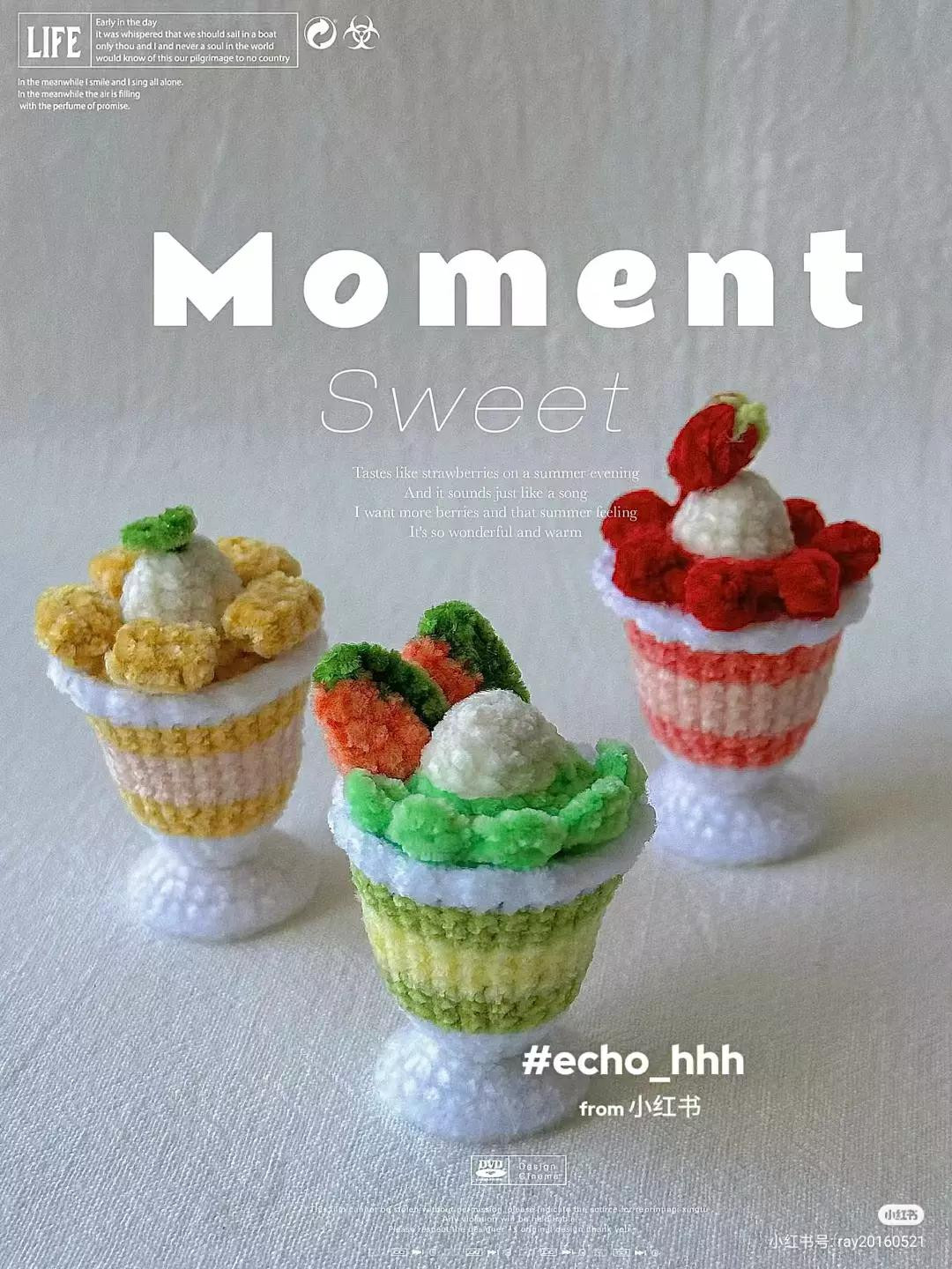 Crochet Fruit Ice Cream Cup Pattern Chart