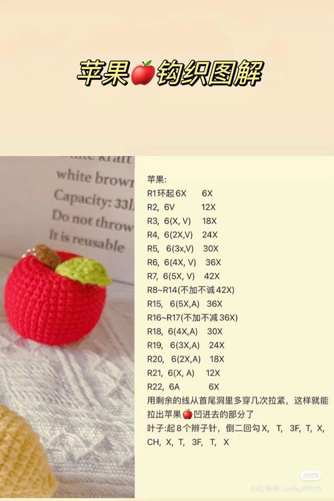 Crochet Fruit Pattern Chart: Pear, Peach, and Mango Amigurumi Tutorials