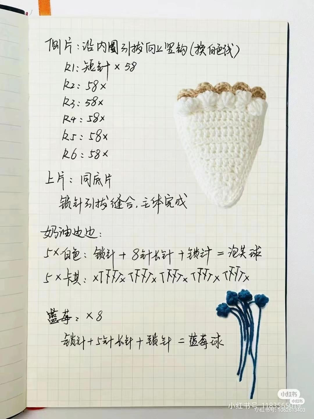 Crochet Fruit Pie Slice Chart: Raspberry, Apple, and Mixed Berry Patterns