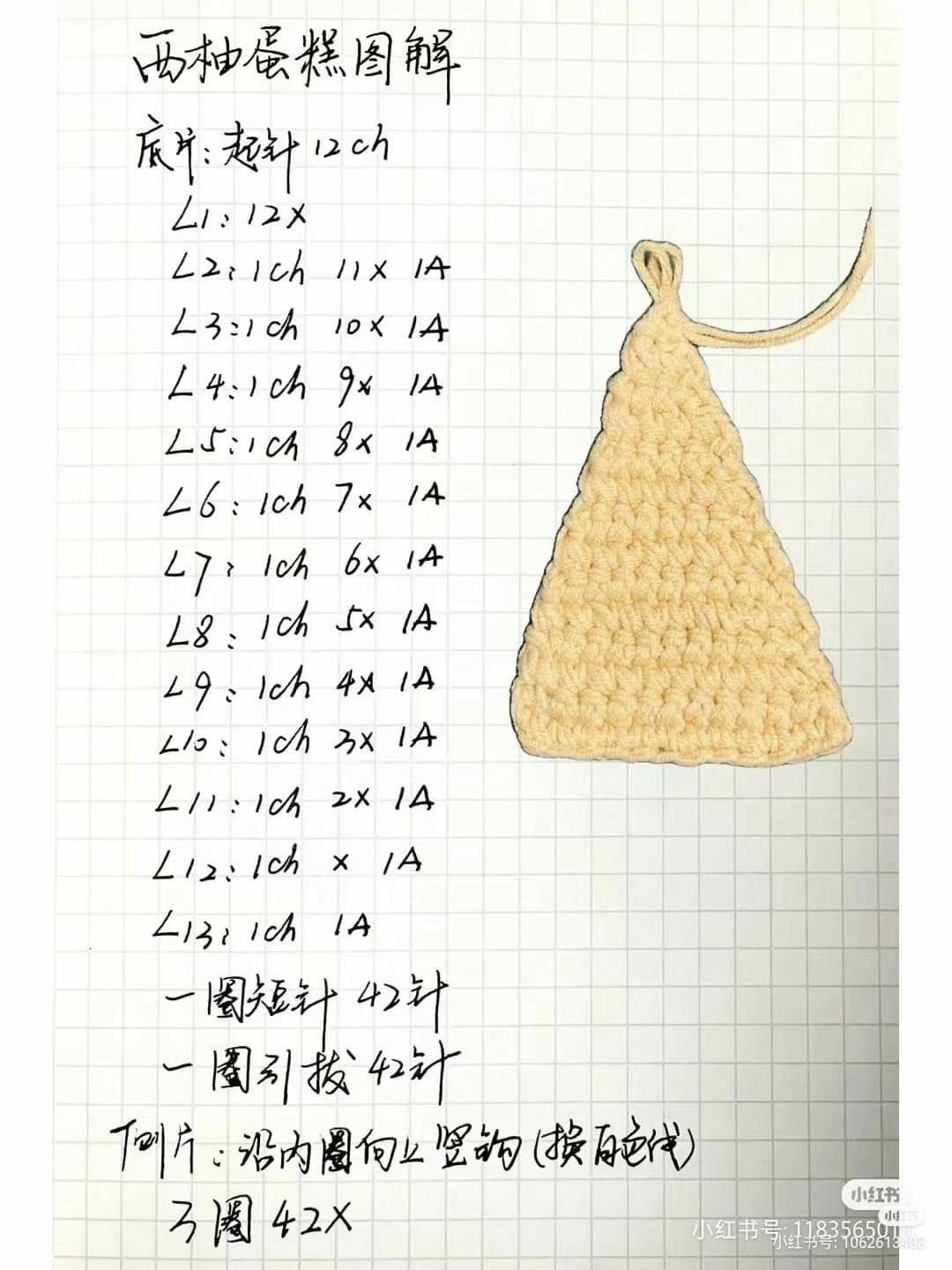 Crochet Fruit Pie Slice Chart: Raspberry, Apple, and Mixed Berry Patterns