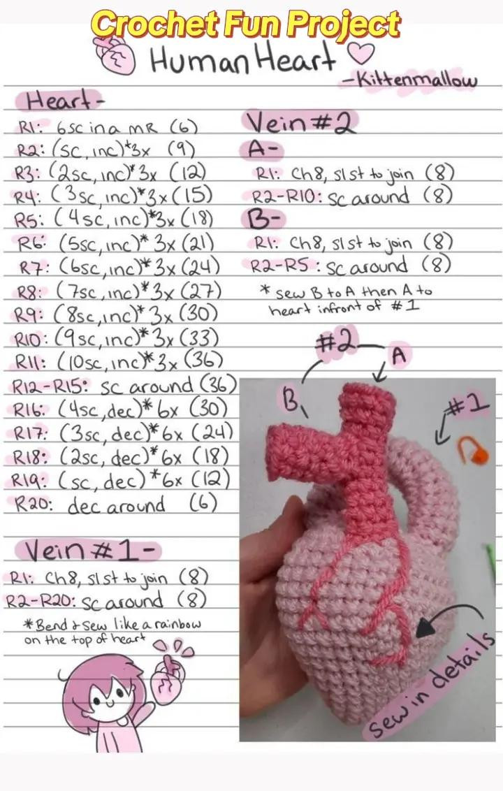 Crochet Fun Project: Human Heart Pattern