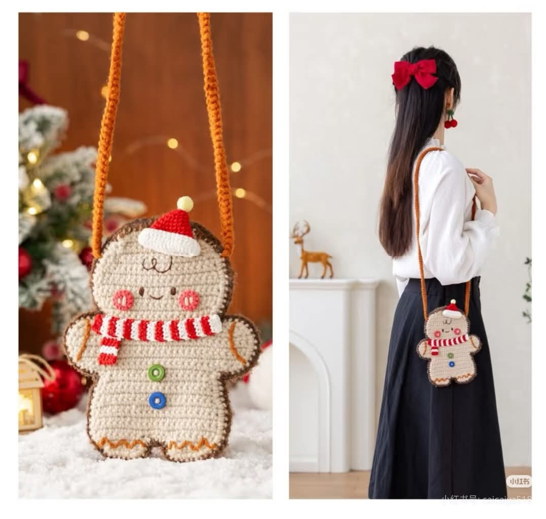 Crochet Gingerbread Man Bag Pattern Chart