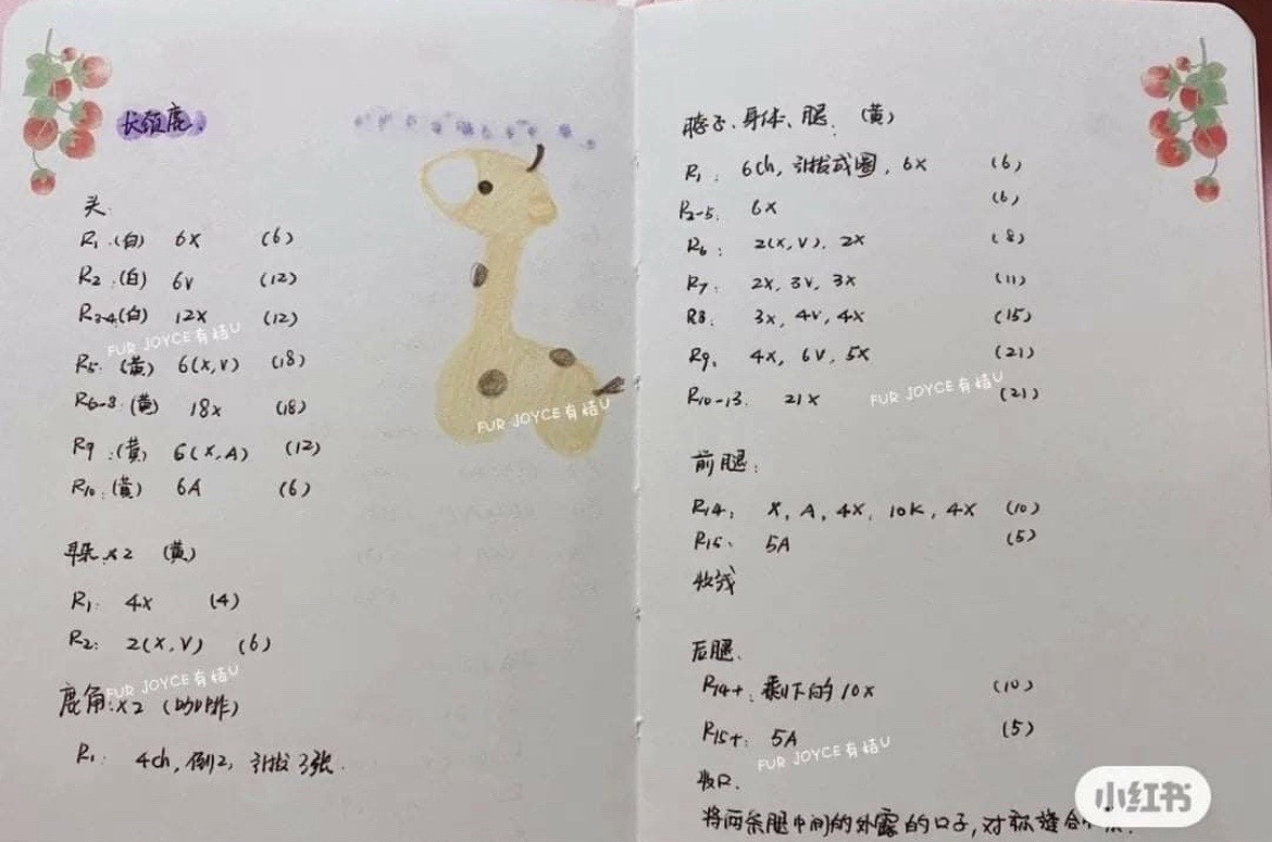 Crochet Giraffe Amigurumi Pattern Chart