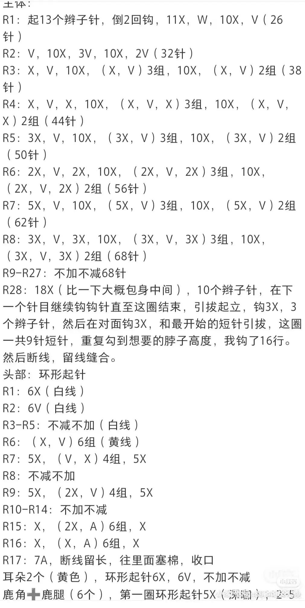 Crochet Giraffe Bag Pattern Chart