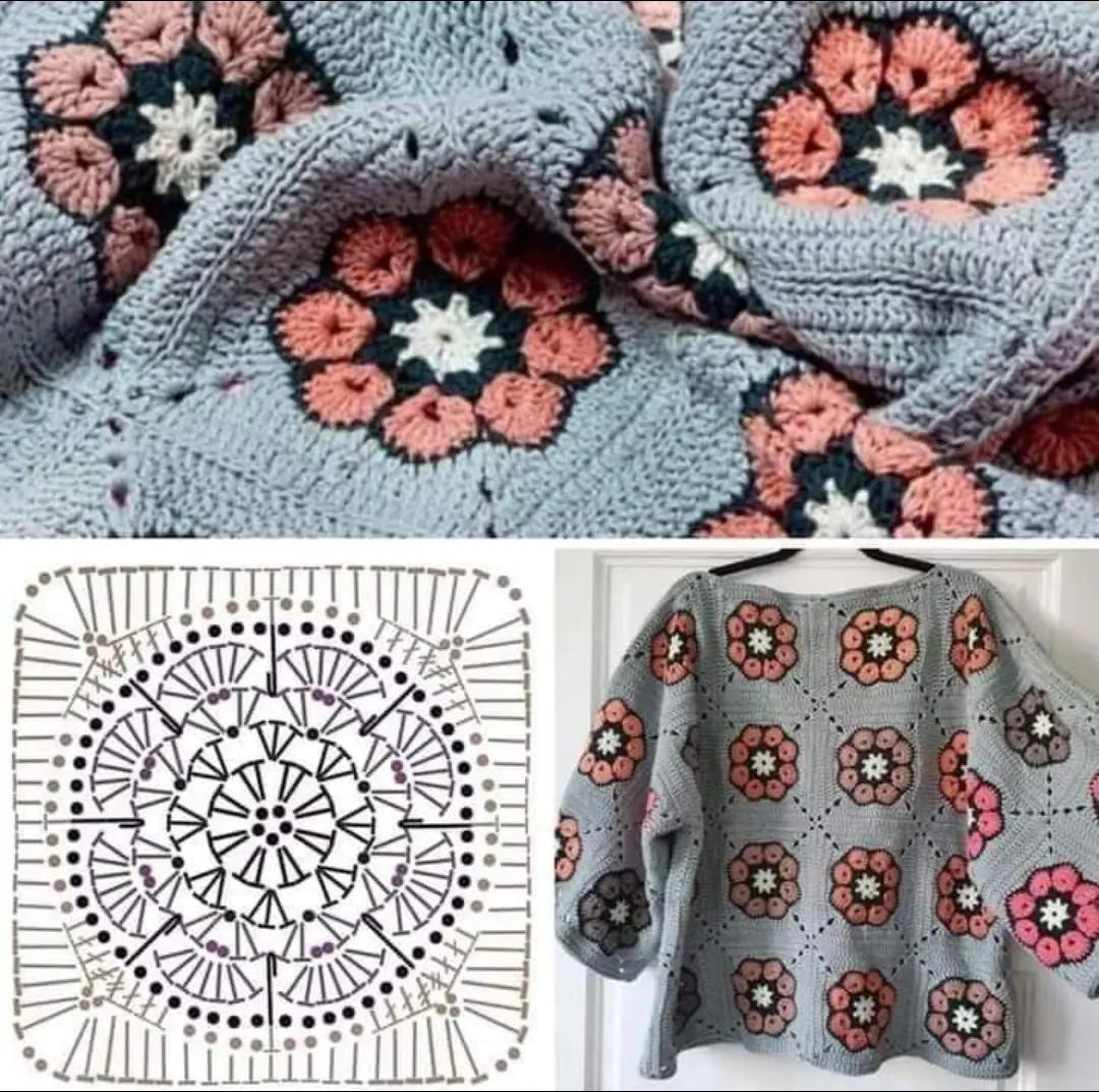 Crochet Granny Square and Dress Patterns with Detailed Charts
