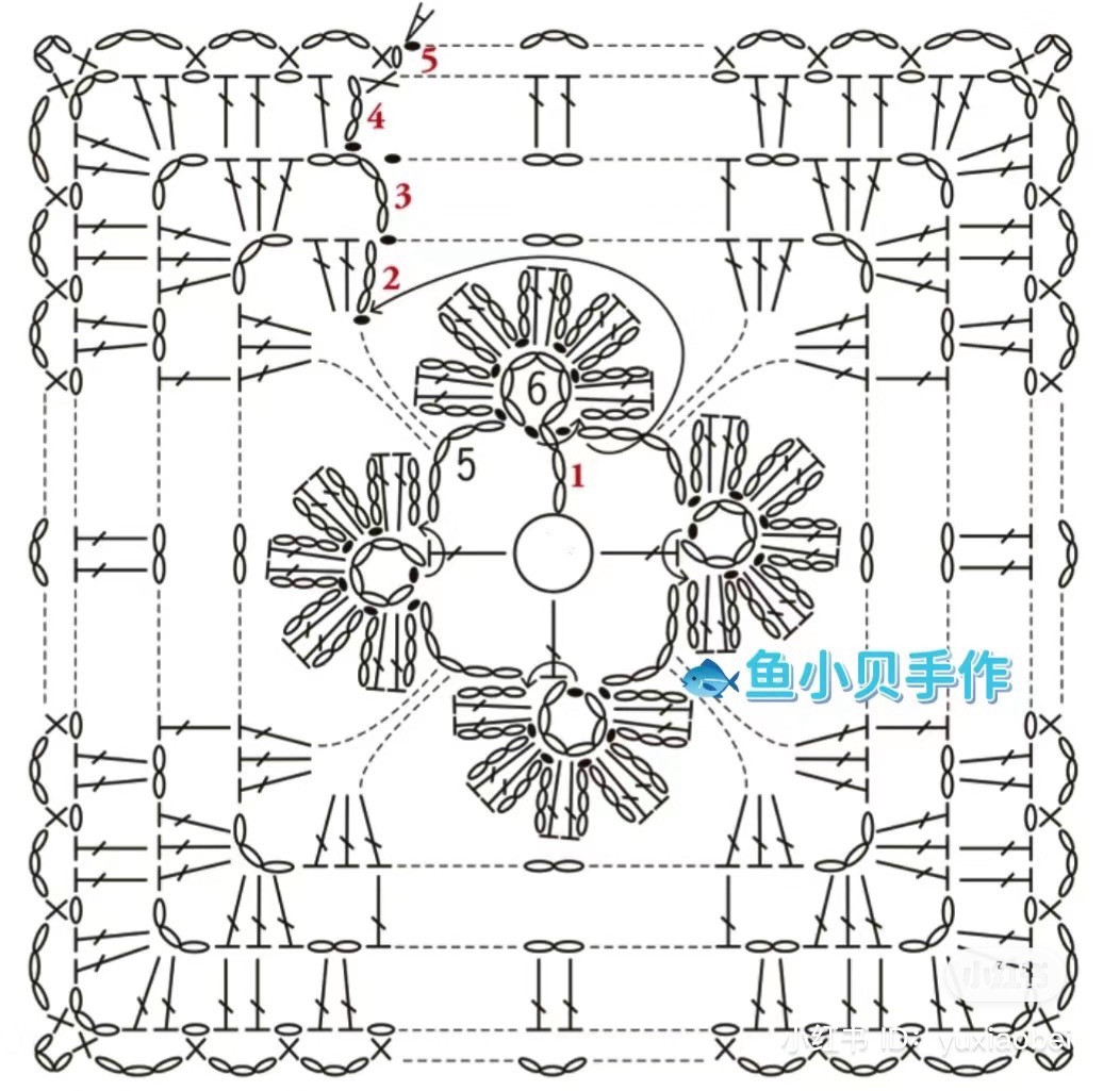 Crochet Granny Square Flower Patterns: Yellow, Blue, and Teal Variations with Detailed Charts