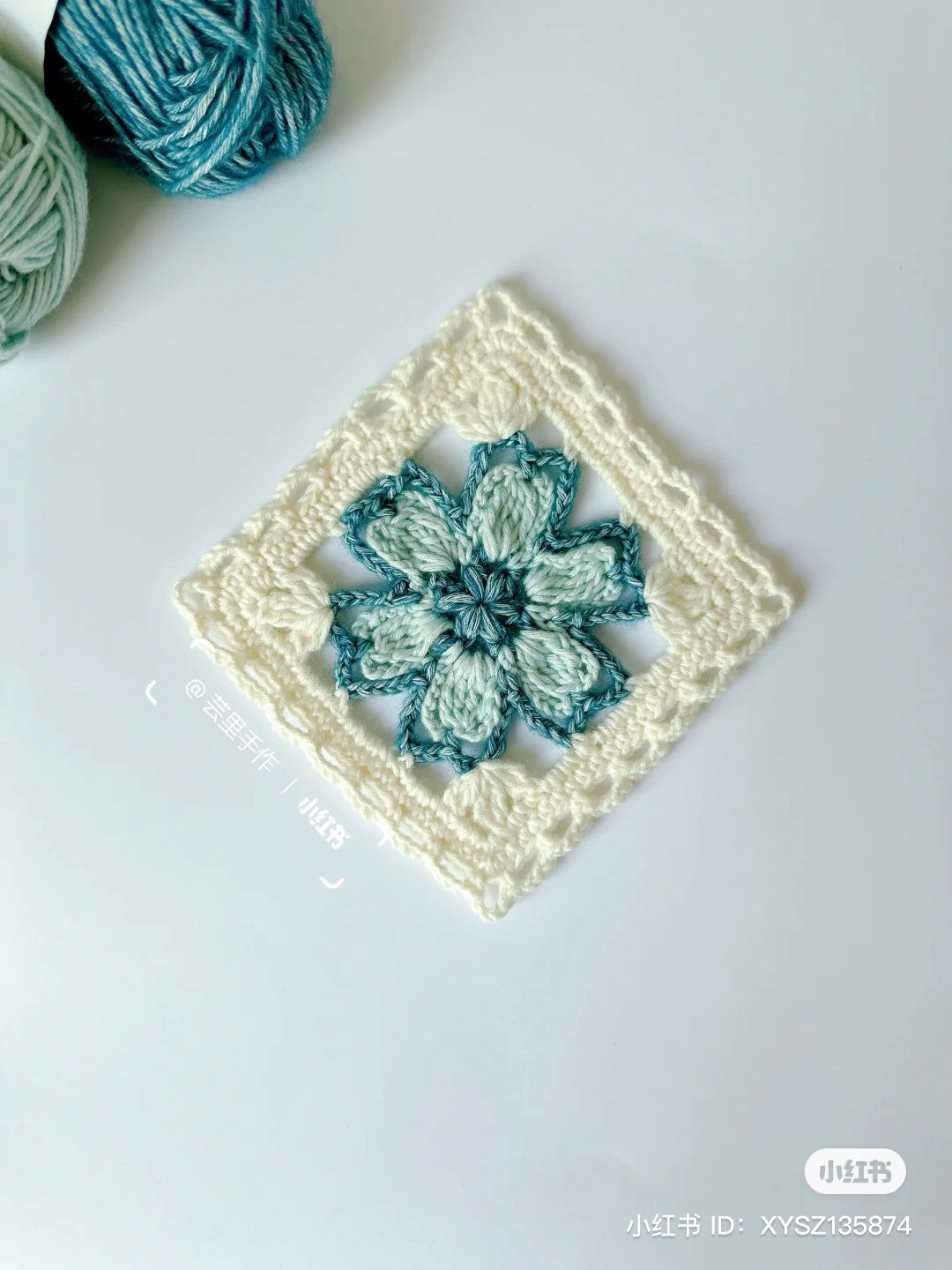 Crochet Granny Square Flower Patterns: Yellow, Blue, and Teal Variations with Detailed Charts