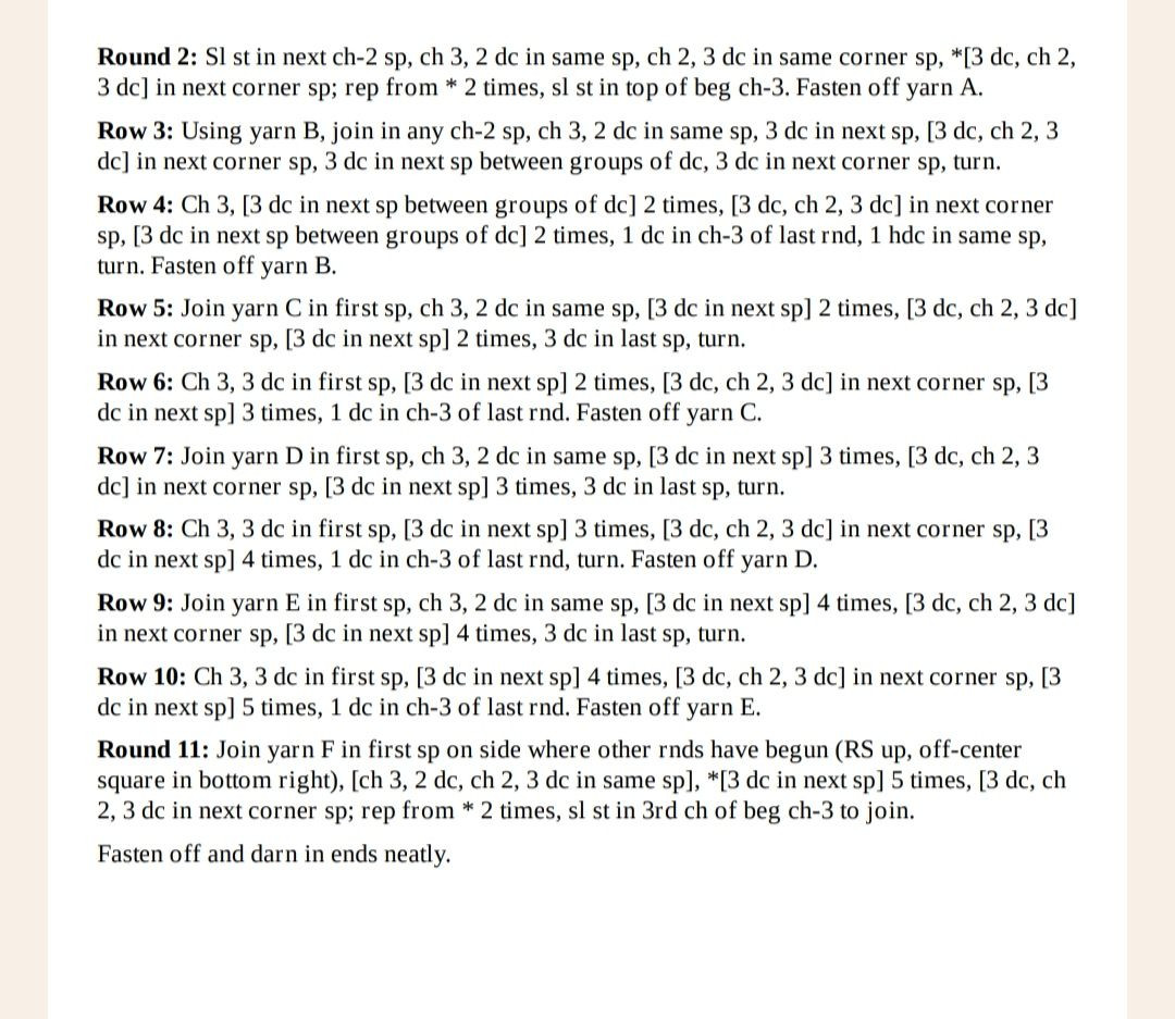 Crochet Granny Square Patterns: Daffodil, Off-Center & Candy Cube