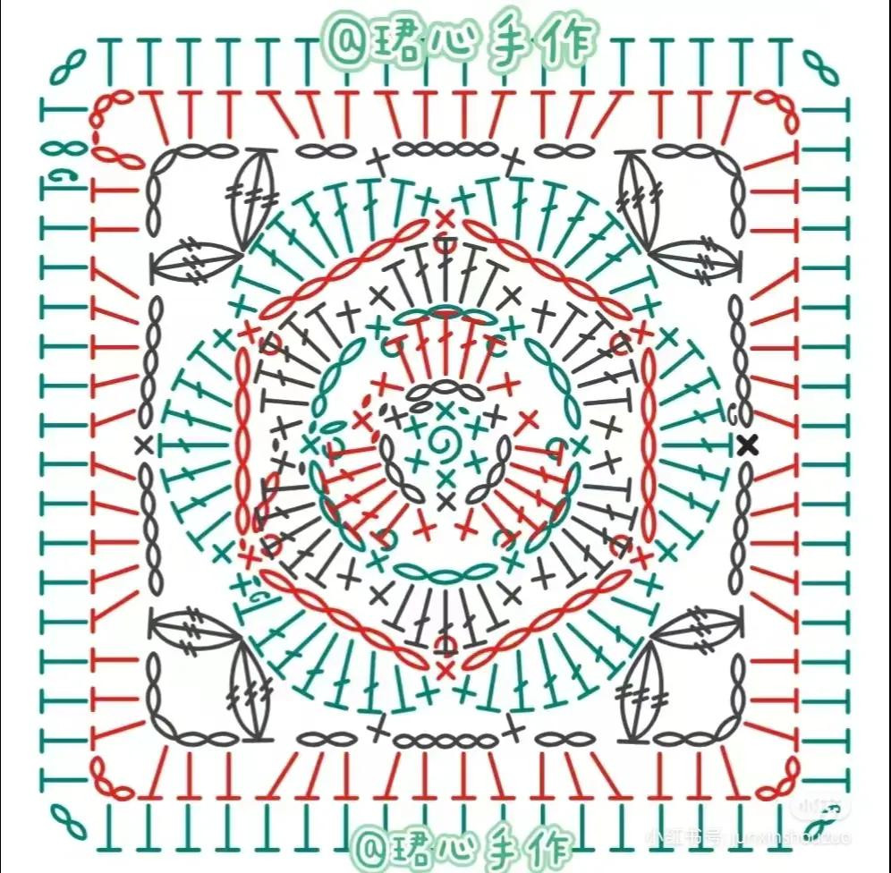 Crochet Granny Square Patterns: Lotus Flower and Red Flower Charts with Instructions