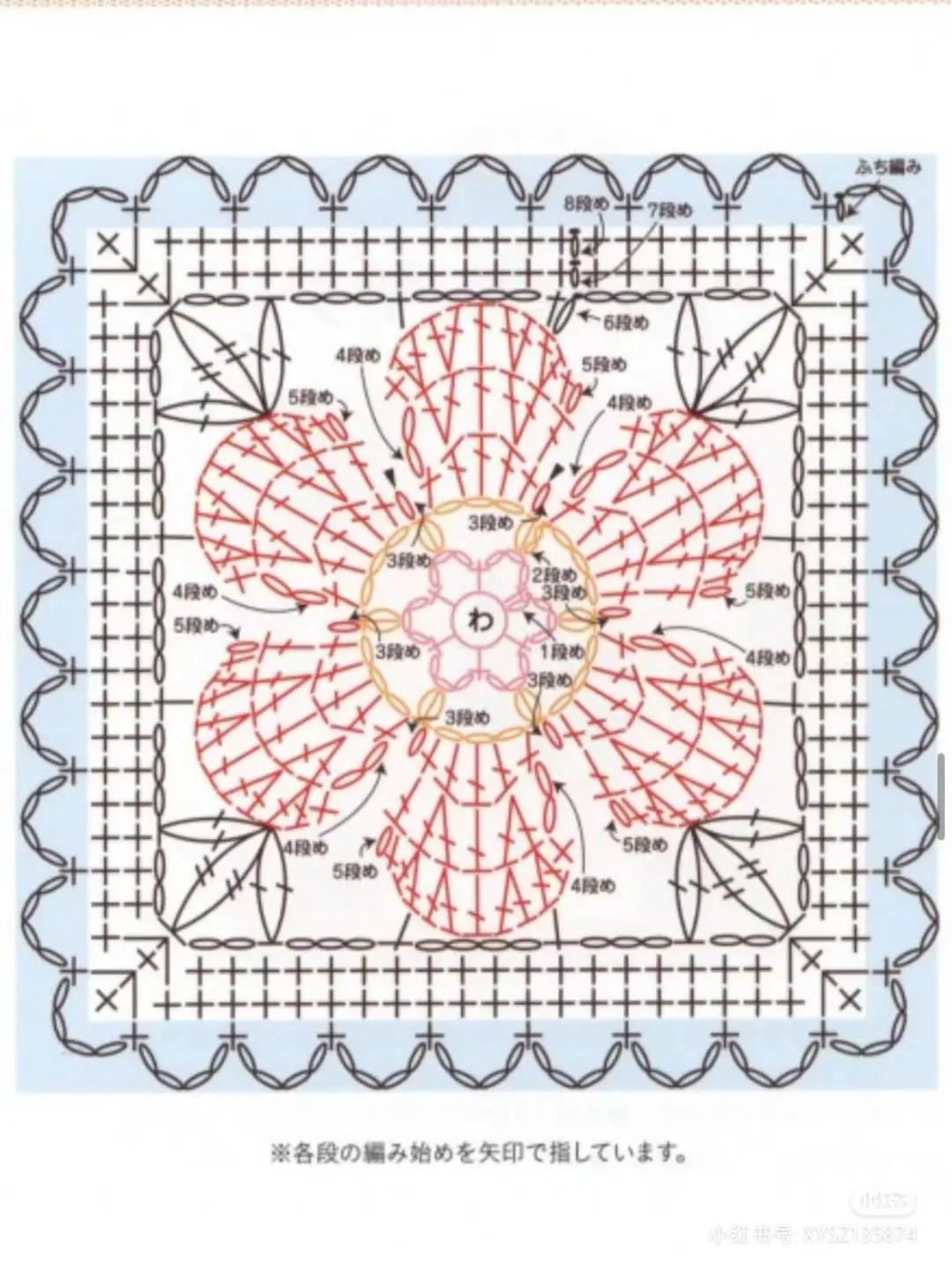 Crochet Granny Square Patterns: Lotus Flower and Red Flower Charts with Instructions
