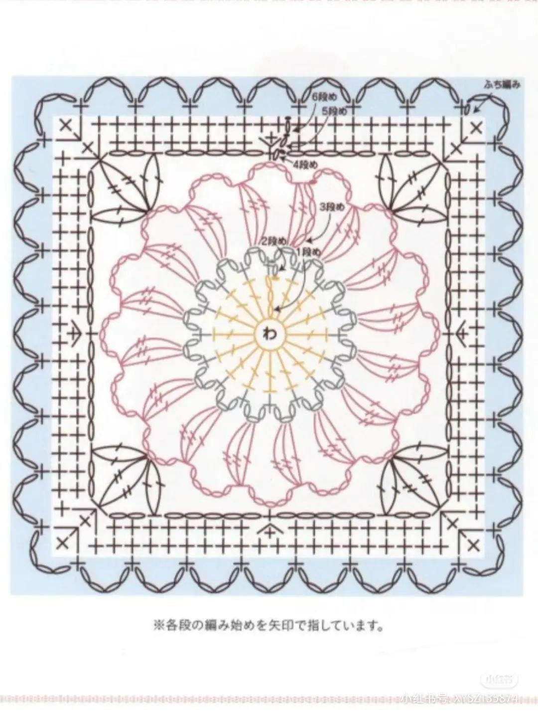 Crochet Granny Square Patterns: Lotus Flower and Red Flower Charts with Instructions