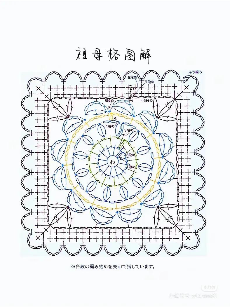 Crochet Granny Square Patterns: Lotus Flower and Red Flower Charts with Instructions