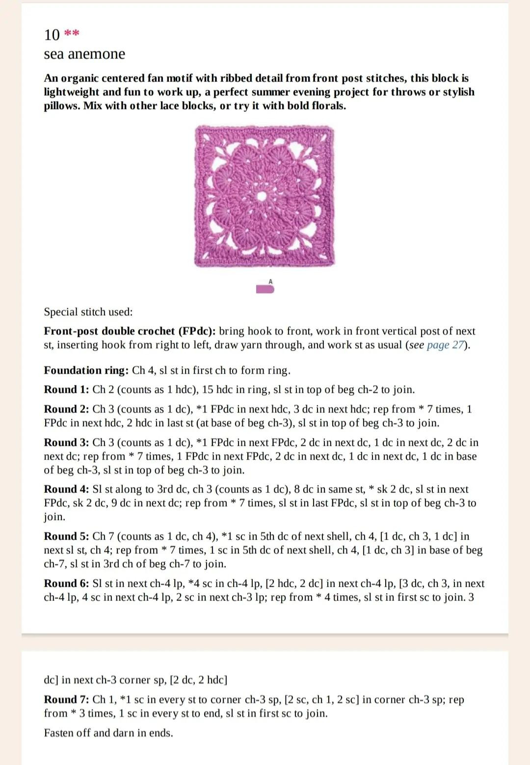 Crochet Granny Square Patterns: Romany, Sea Anemone & Vintage Lace Charts