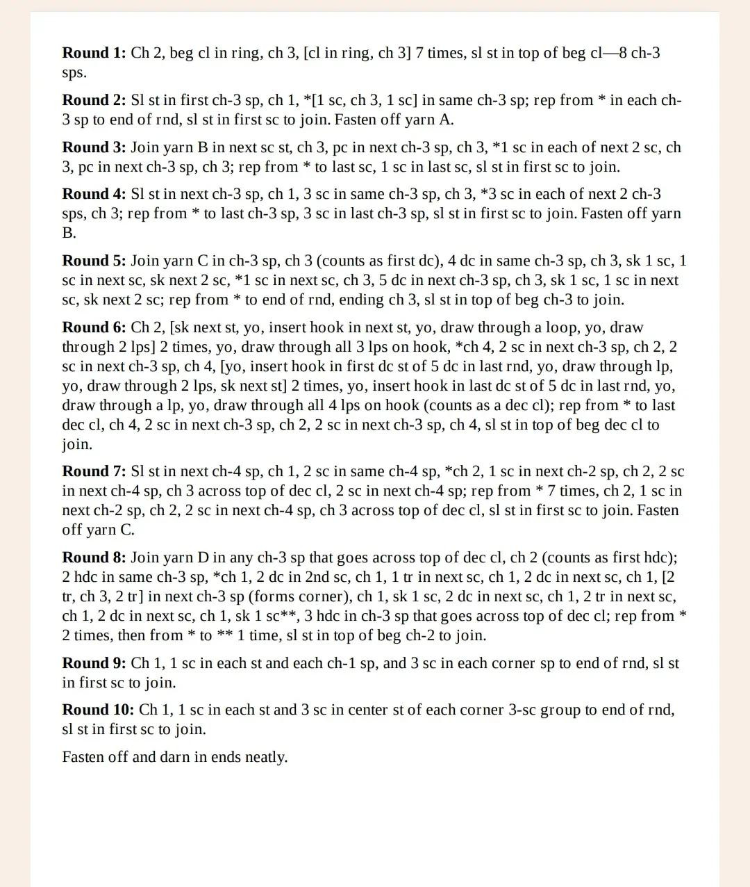 Crochet Granny Square Patterns: Romany, Sea Anemone & Vintage Lace Charts