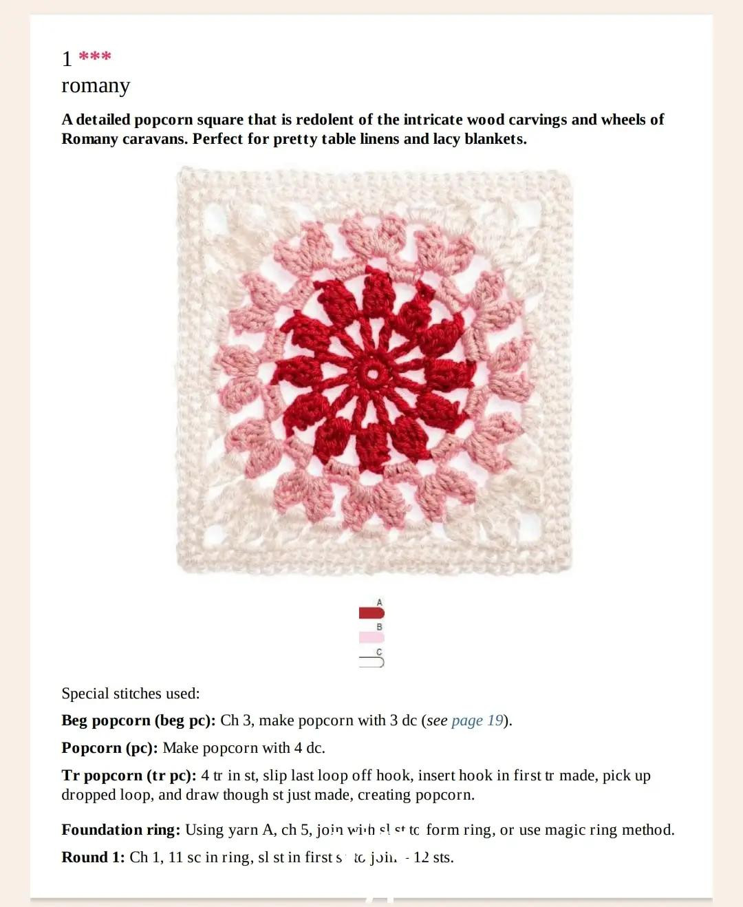 Crochet Granny Square Patterns: Romany, Sea Anemone & Vintage Lace Charts