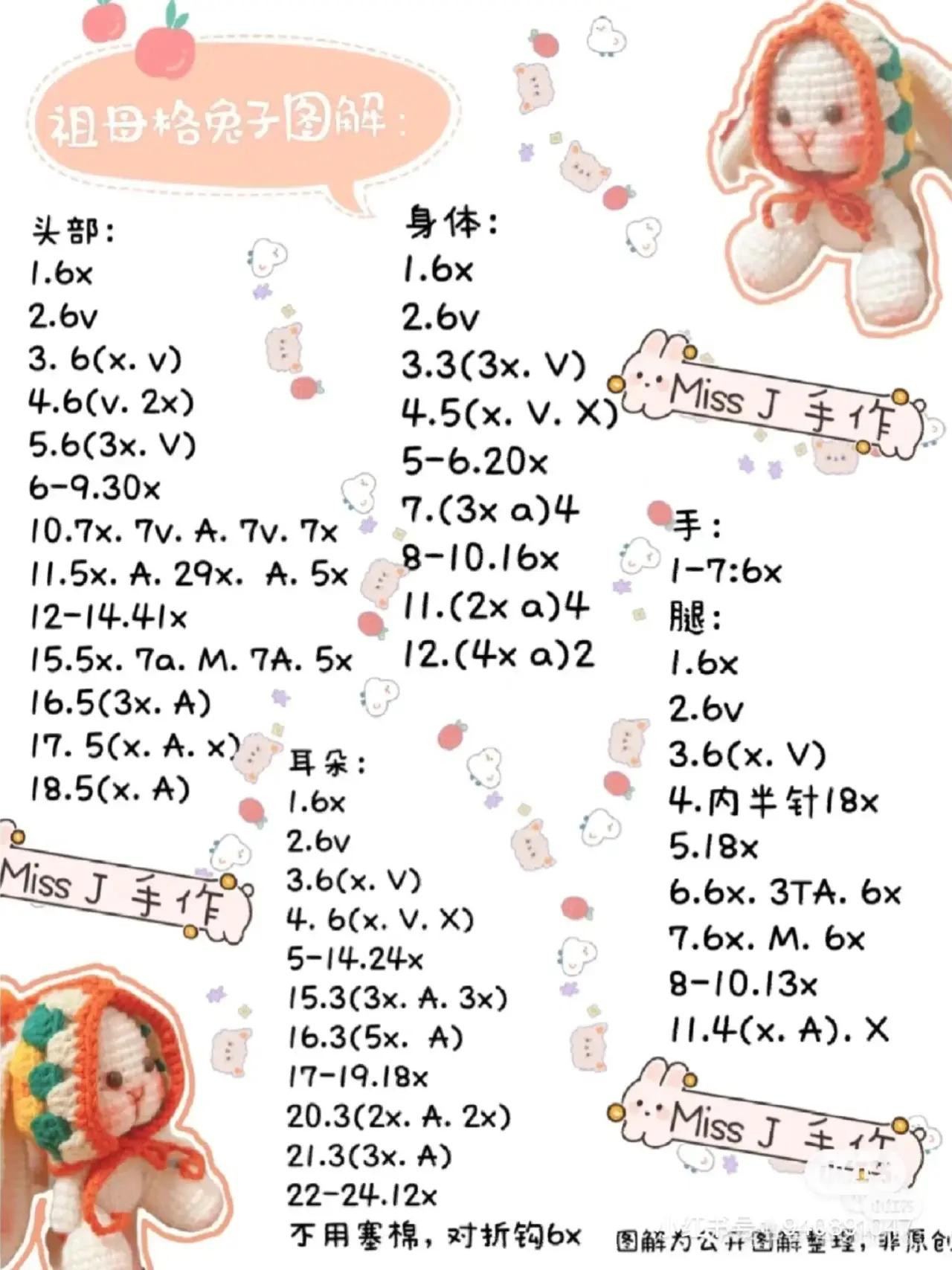 Crochet Granny Square Rabbit Doll Pattern and Tutorial