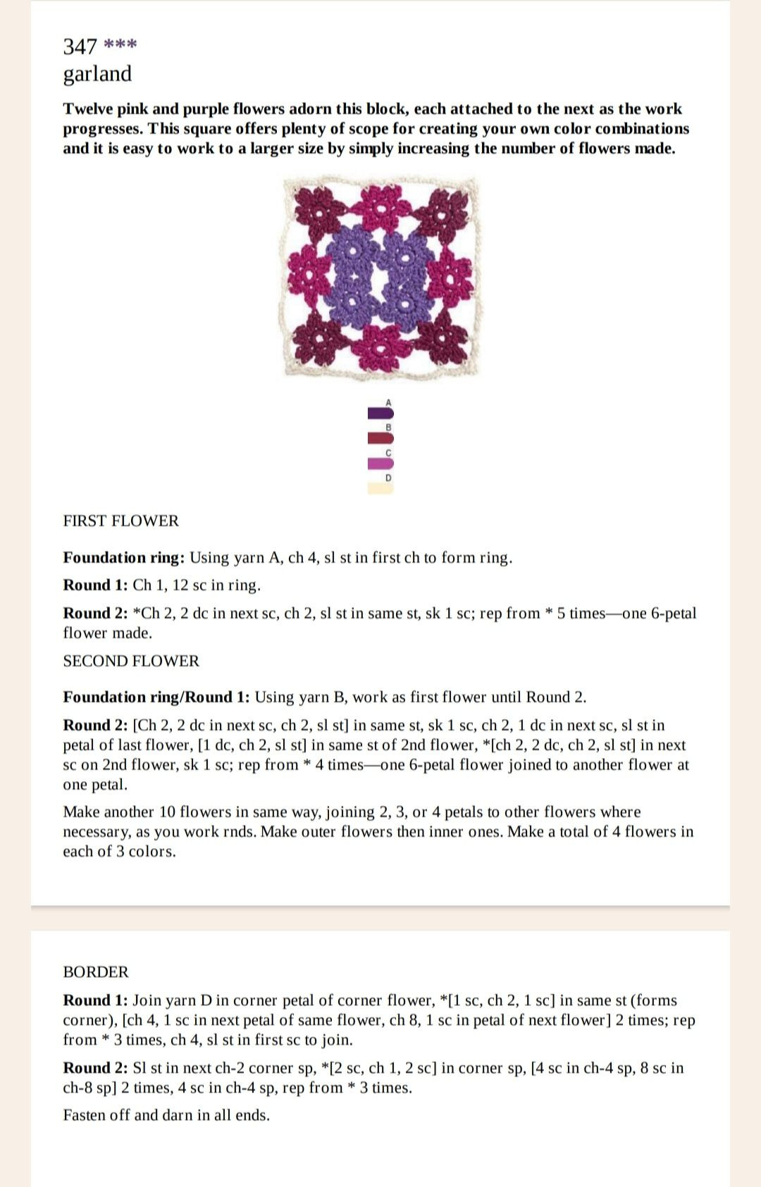 Crochet Granny Squares Patterns: Lewes, Nana Square, and Garland