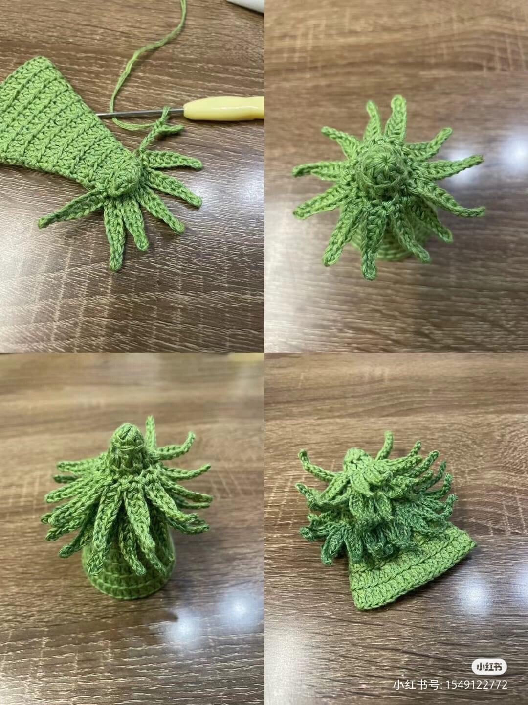 Crochet Green Christmas Tree Tutorial with Pattern Chart