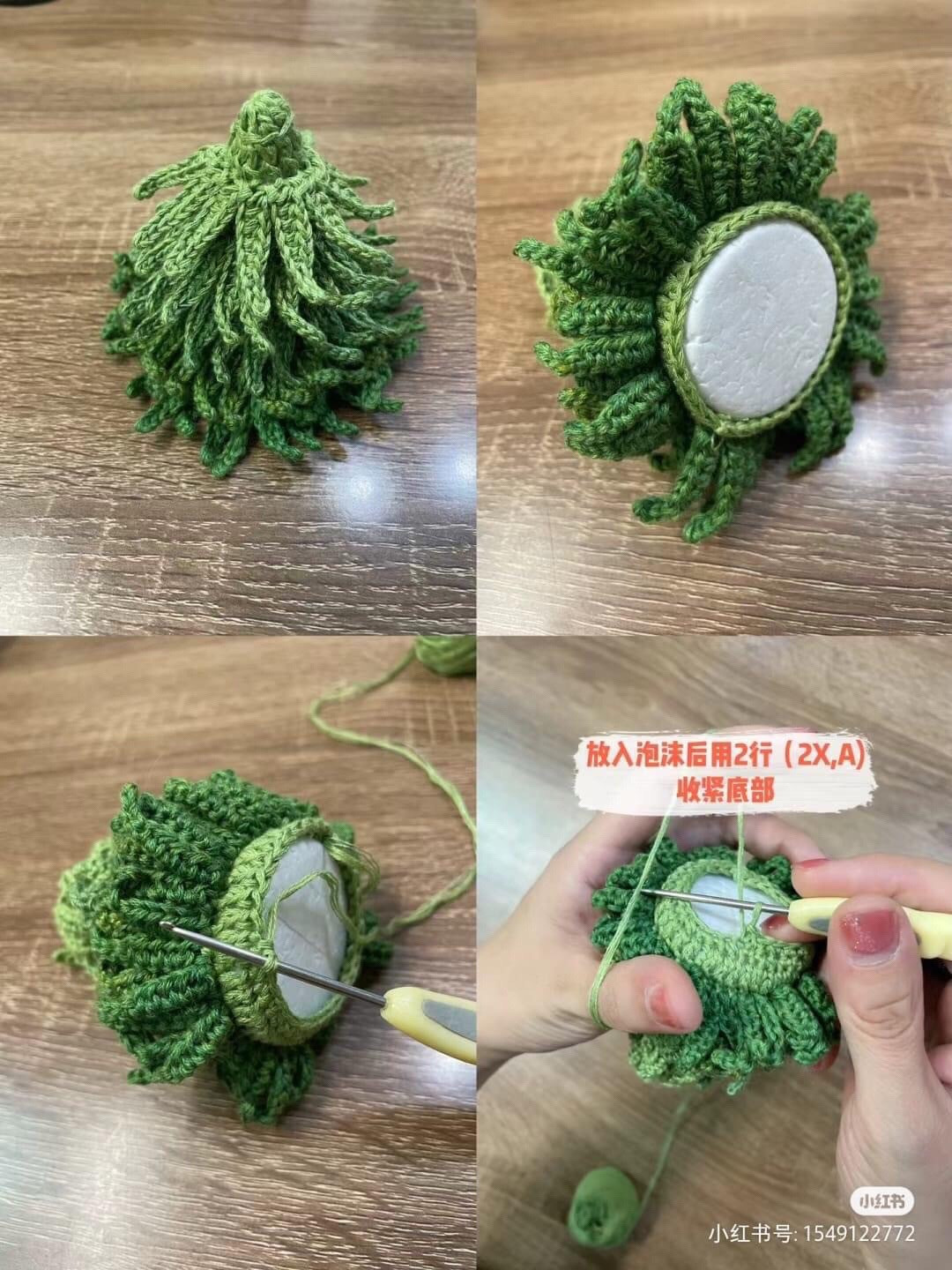 Crochet Green Christmas Tree Tutorial with Pattern Chart