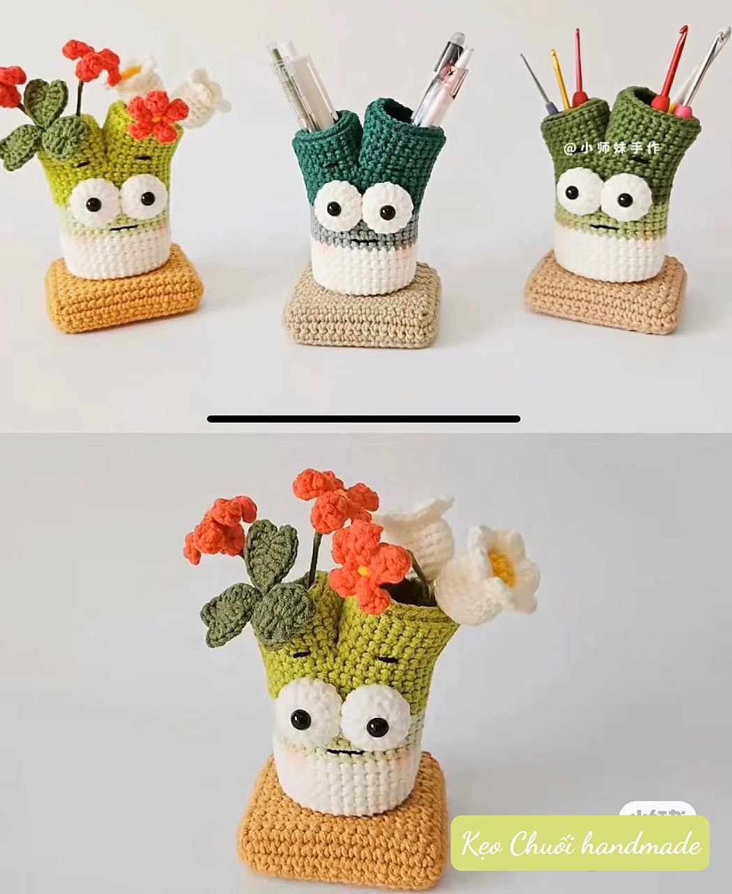 Crochet Green Onion Storage Organizer Pattern