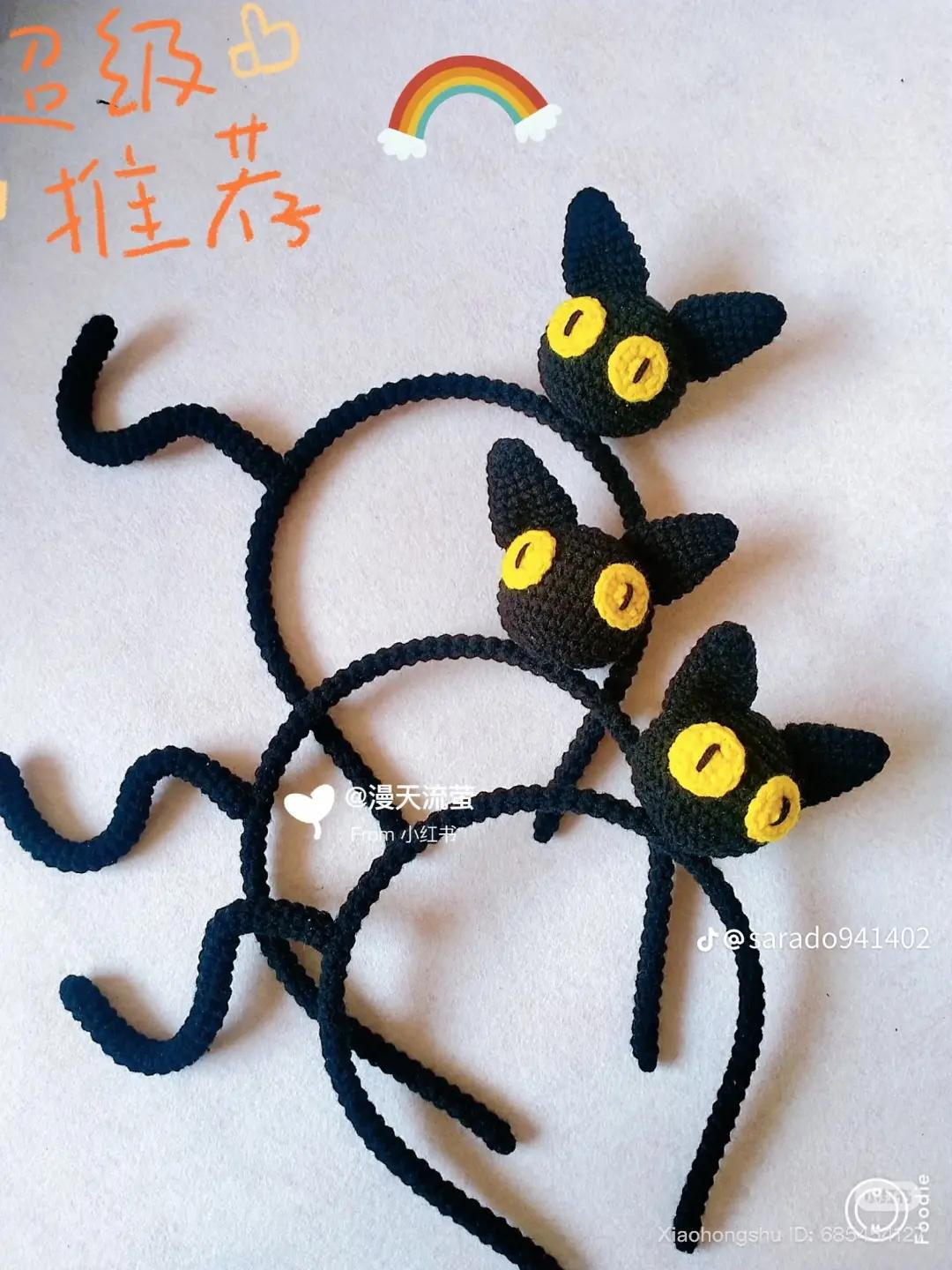 Crochet Halloween Headband Patterns: Kuromi, Black Cat, and Devil Horns