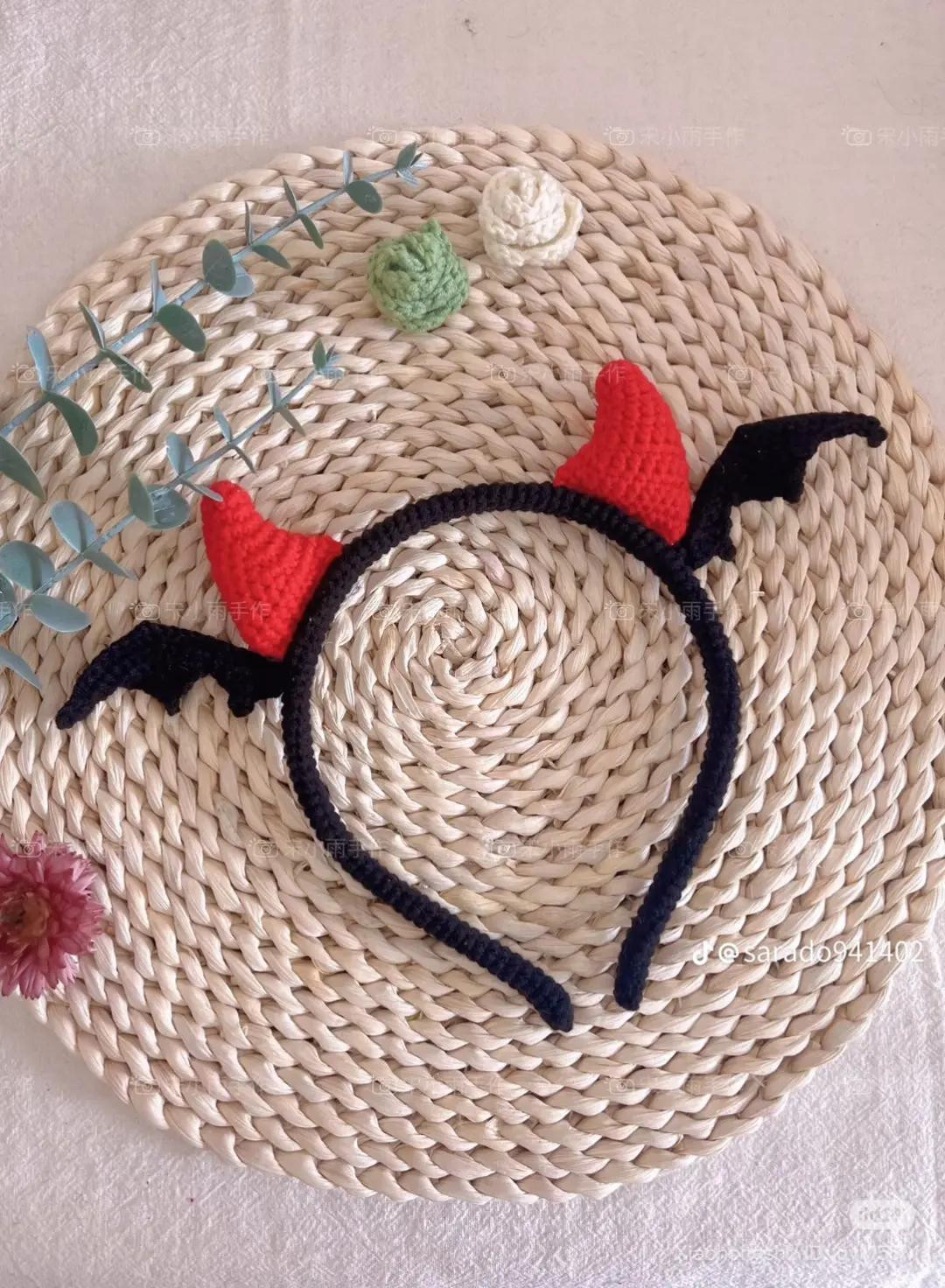 Crochet Halloween Headband Patterns: Kuromi, Black Cat, and Devil Horns